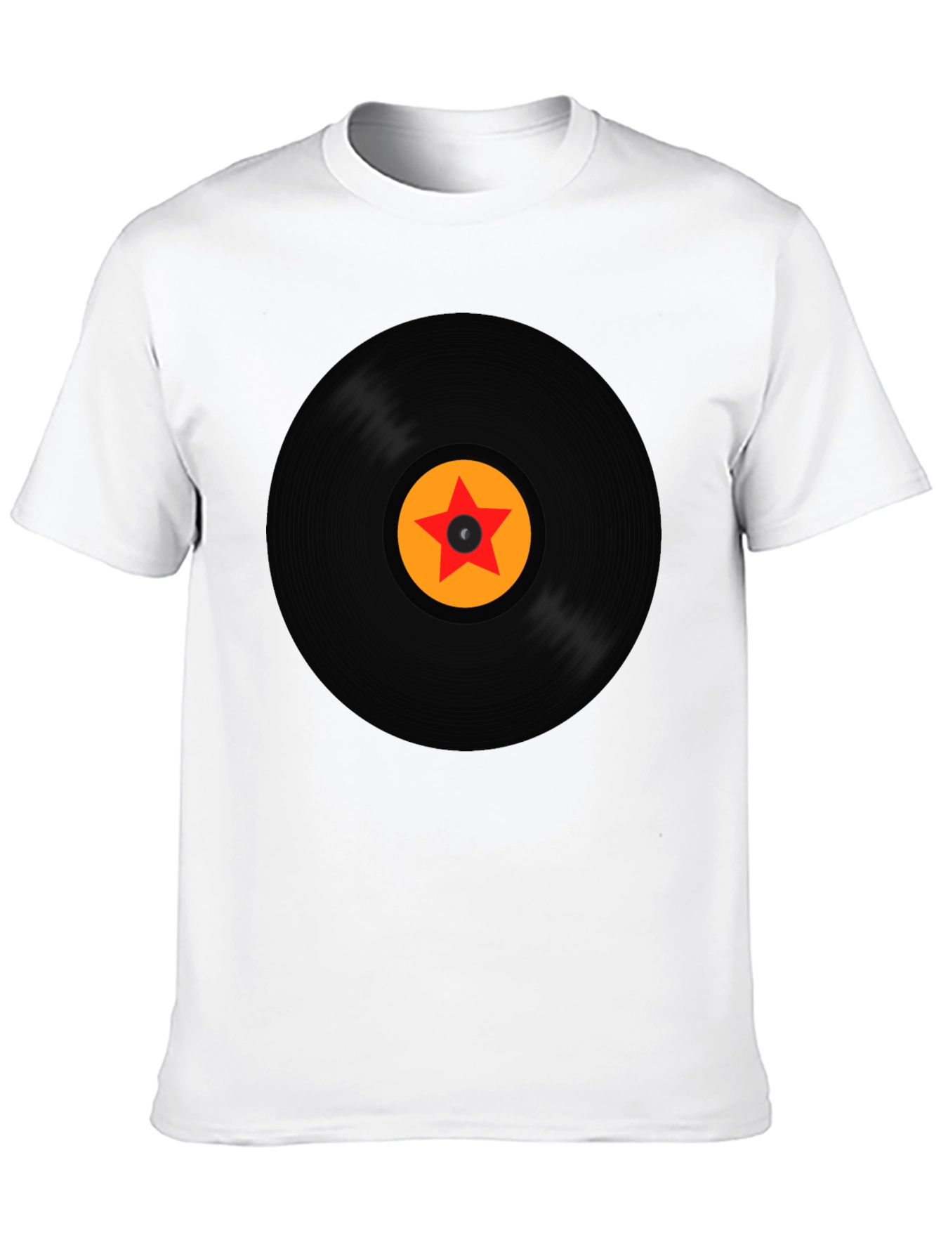 Retro Vinyl Record Star Graphic T-Shirt