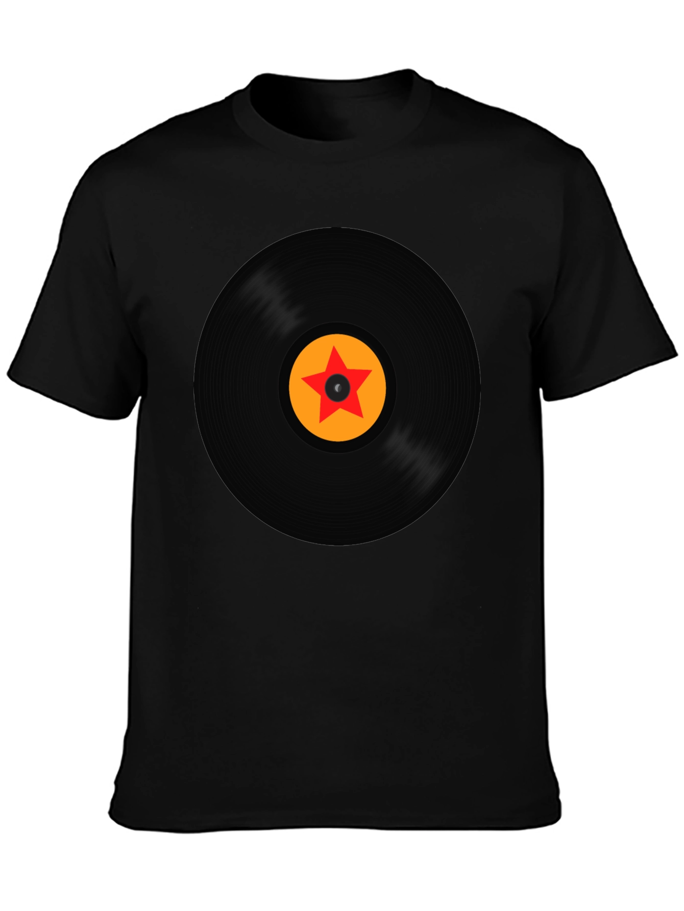 Retro Vinyl Record Star Graphic T-Shirt