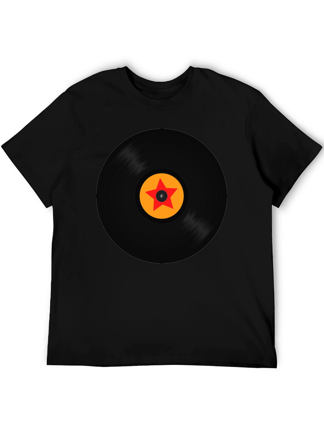 Retro Vinyl Record Star Graphic T-Shirt