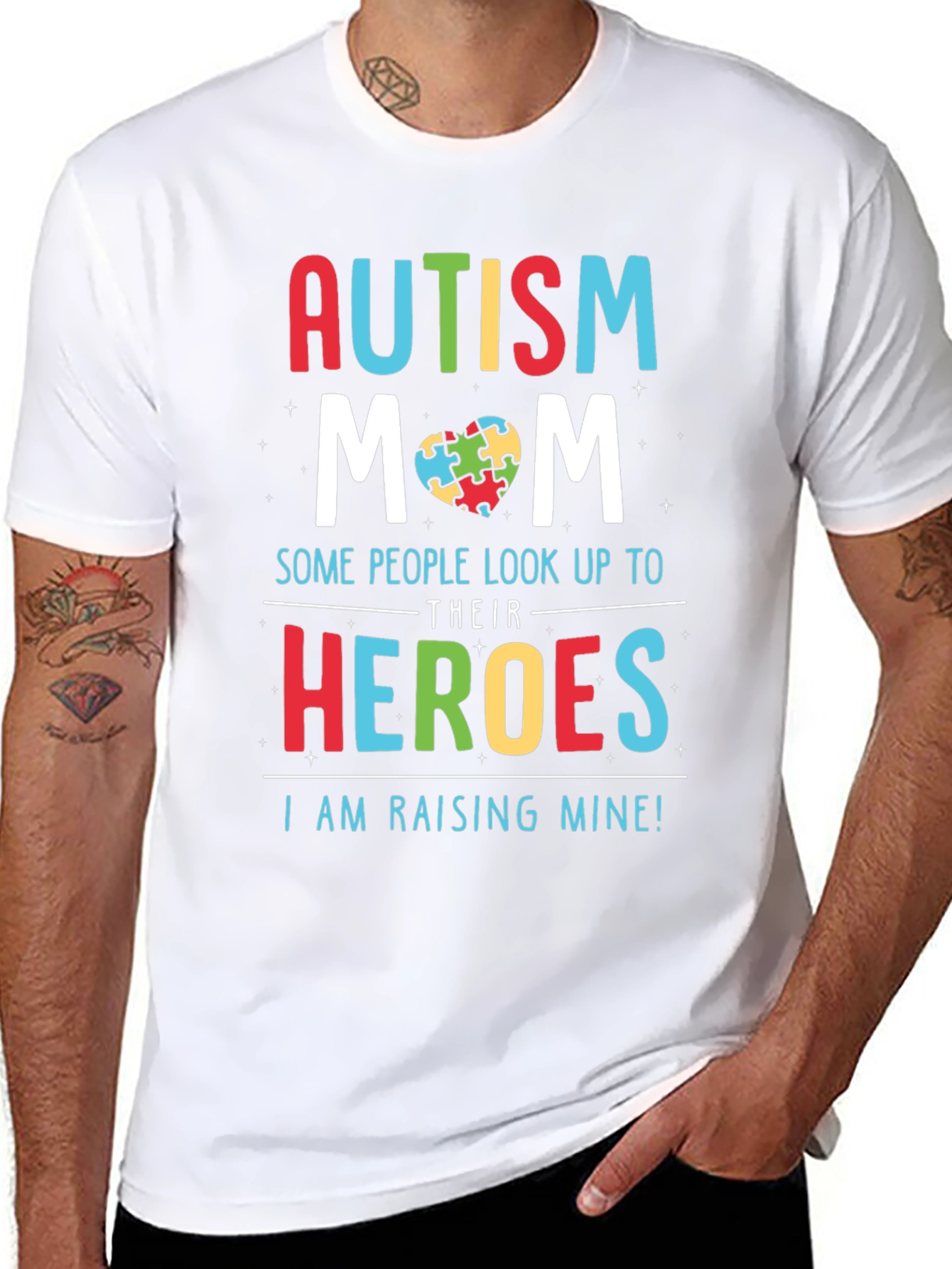 Autism Mom Heroes T-Shirt - Support Autism Awareness
