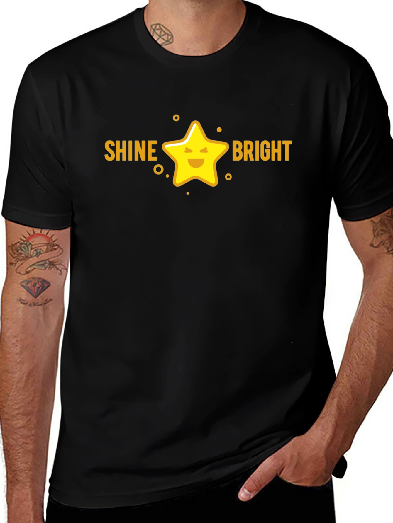 Shine Bright Star Graphic Tee - Black Unisex T-Shirt
