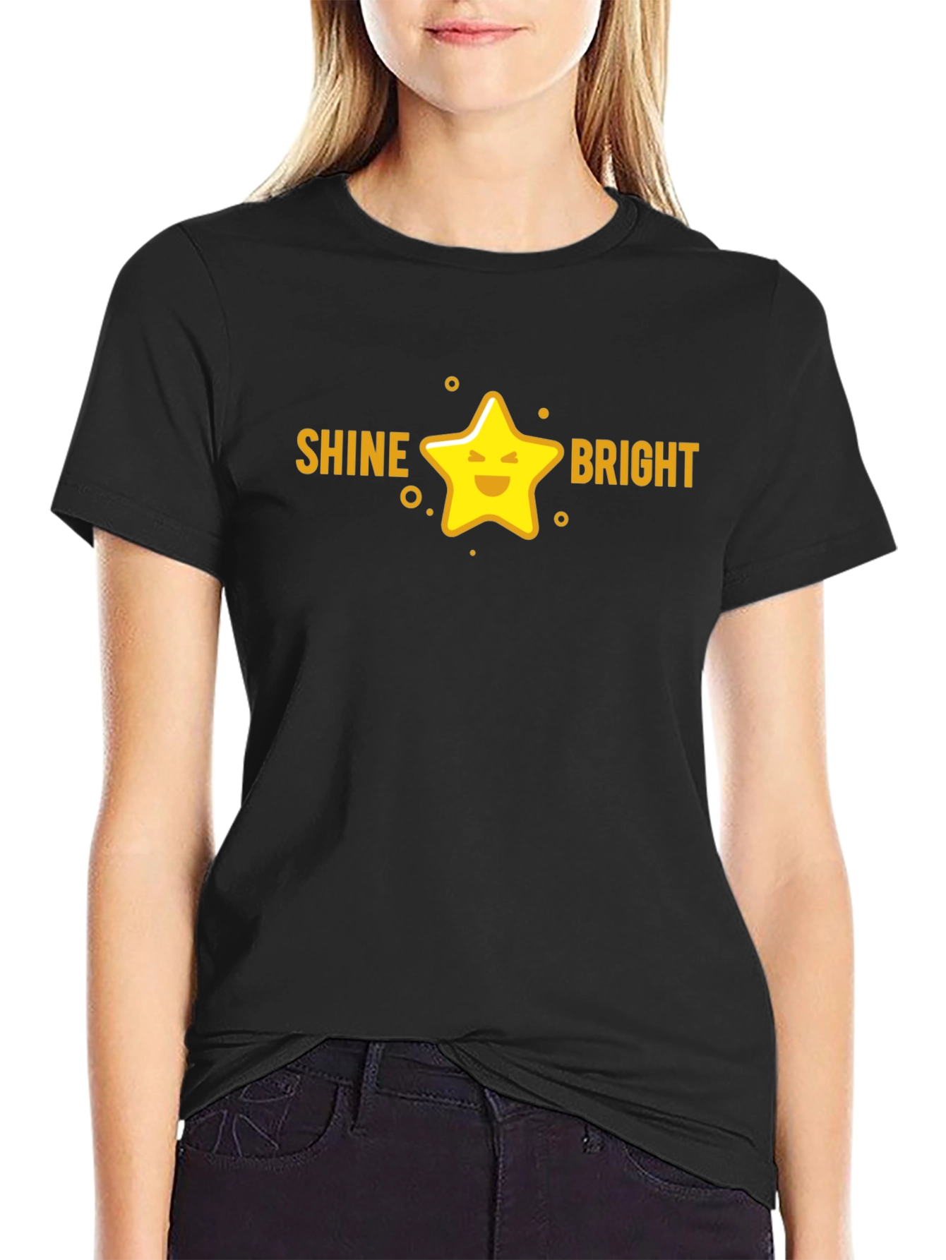 Shine Bright Star Graphic Tee - Black Unisex T-Shirt