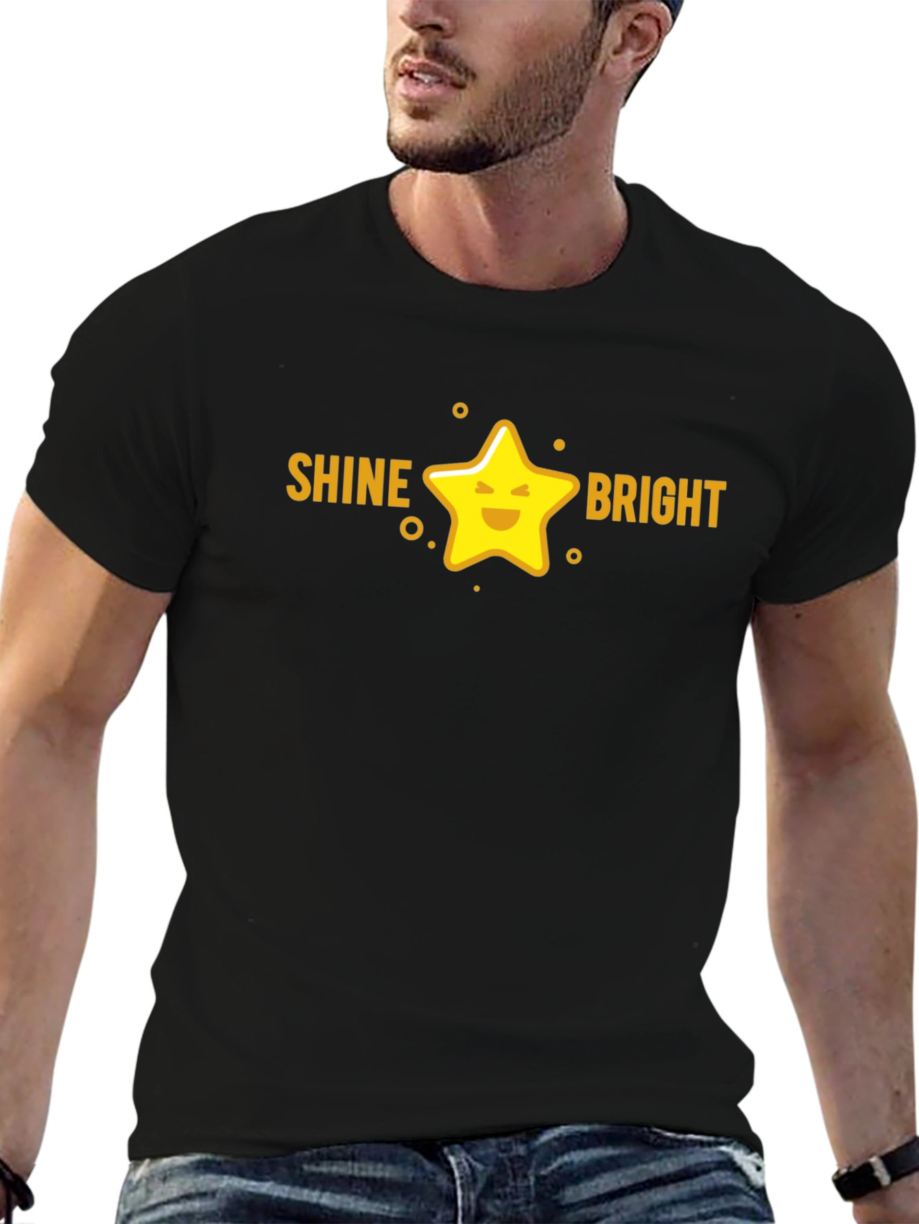 Shine Bright Star Graphic Tee - Black Unisex T-Shirt