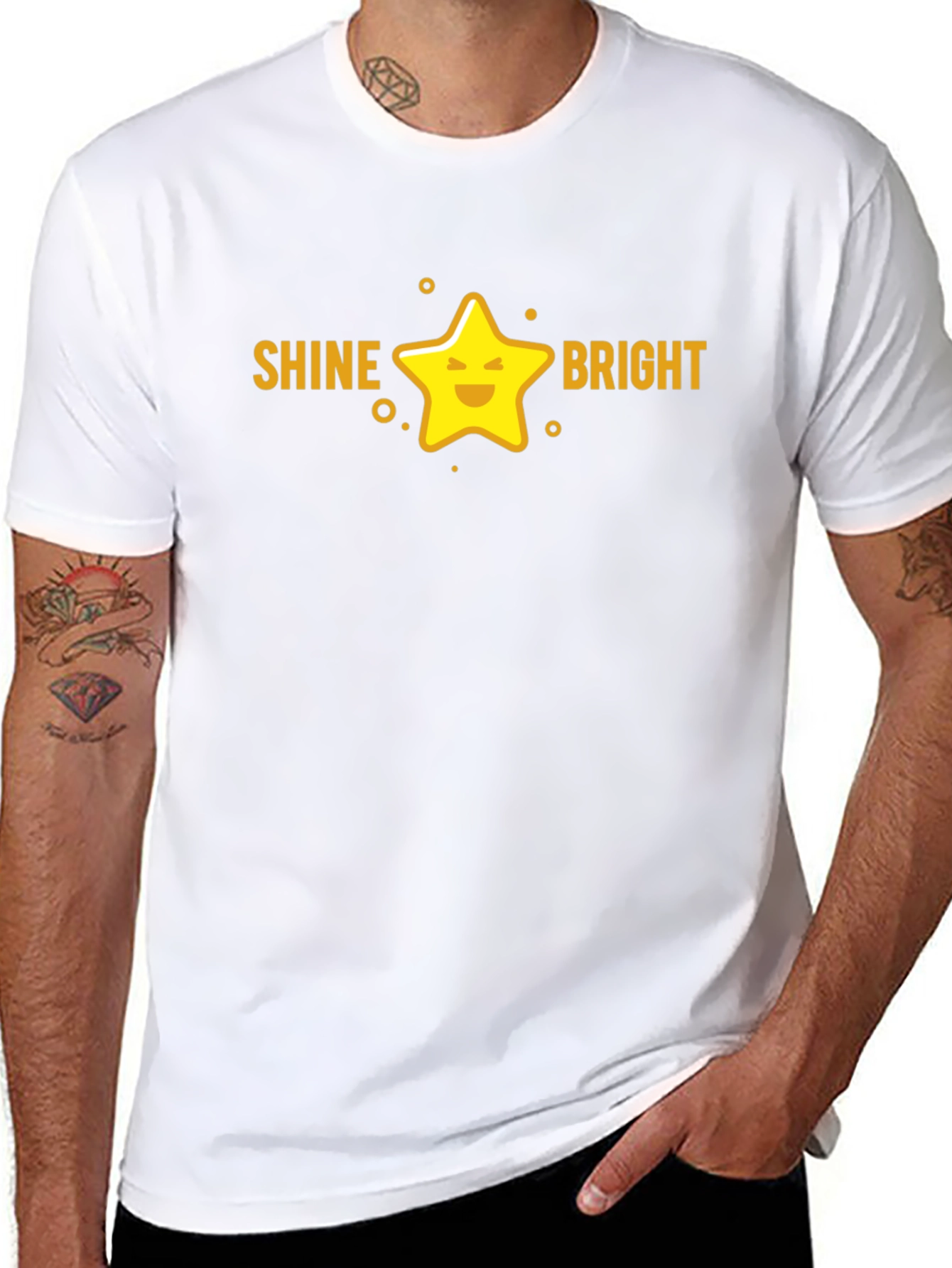Shine Bright Star Graphic Tee - Black Unisex T-Shirt