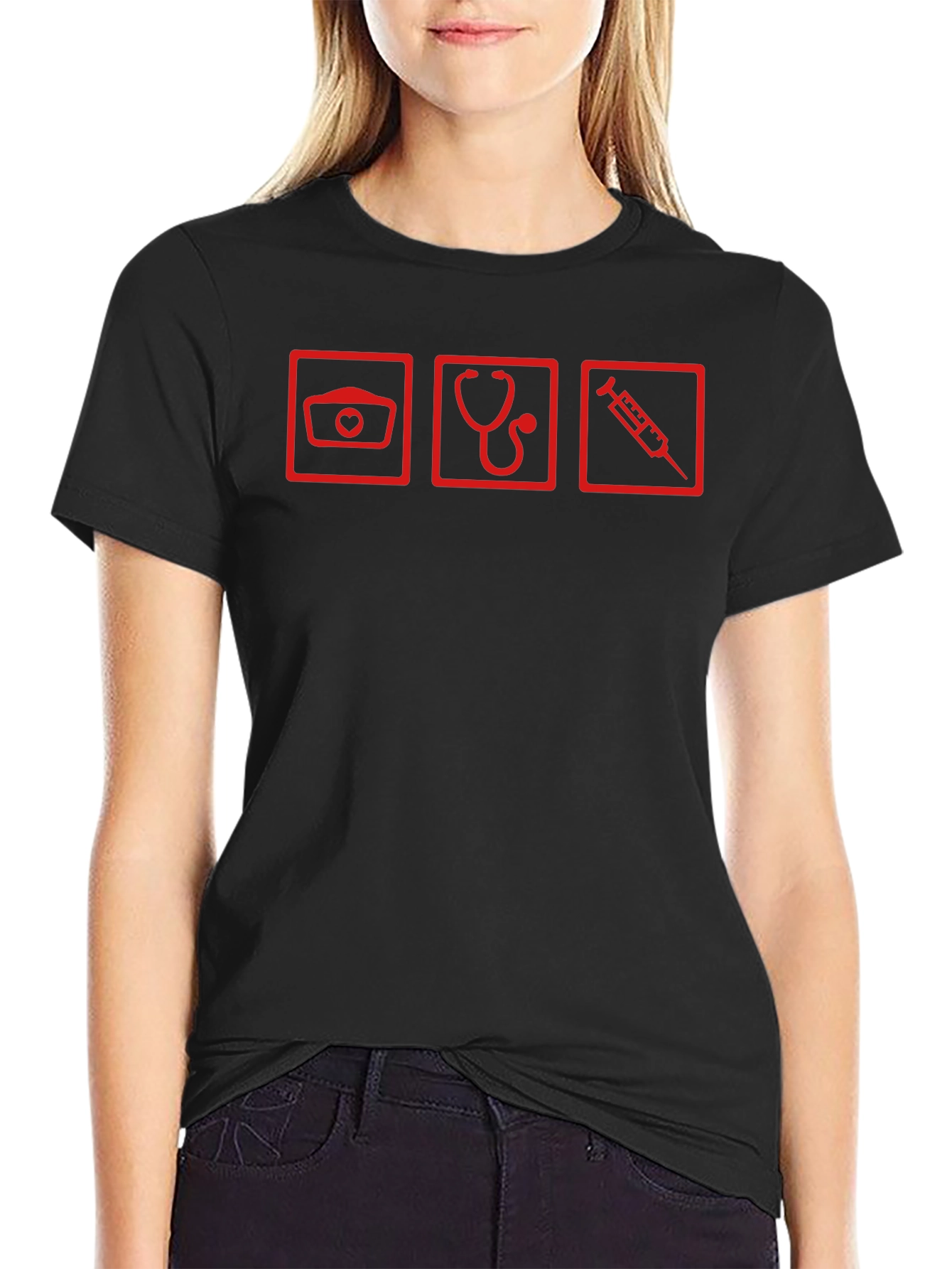 Nurse Life T-Shirt - Red Graphic Print