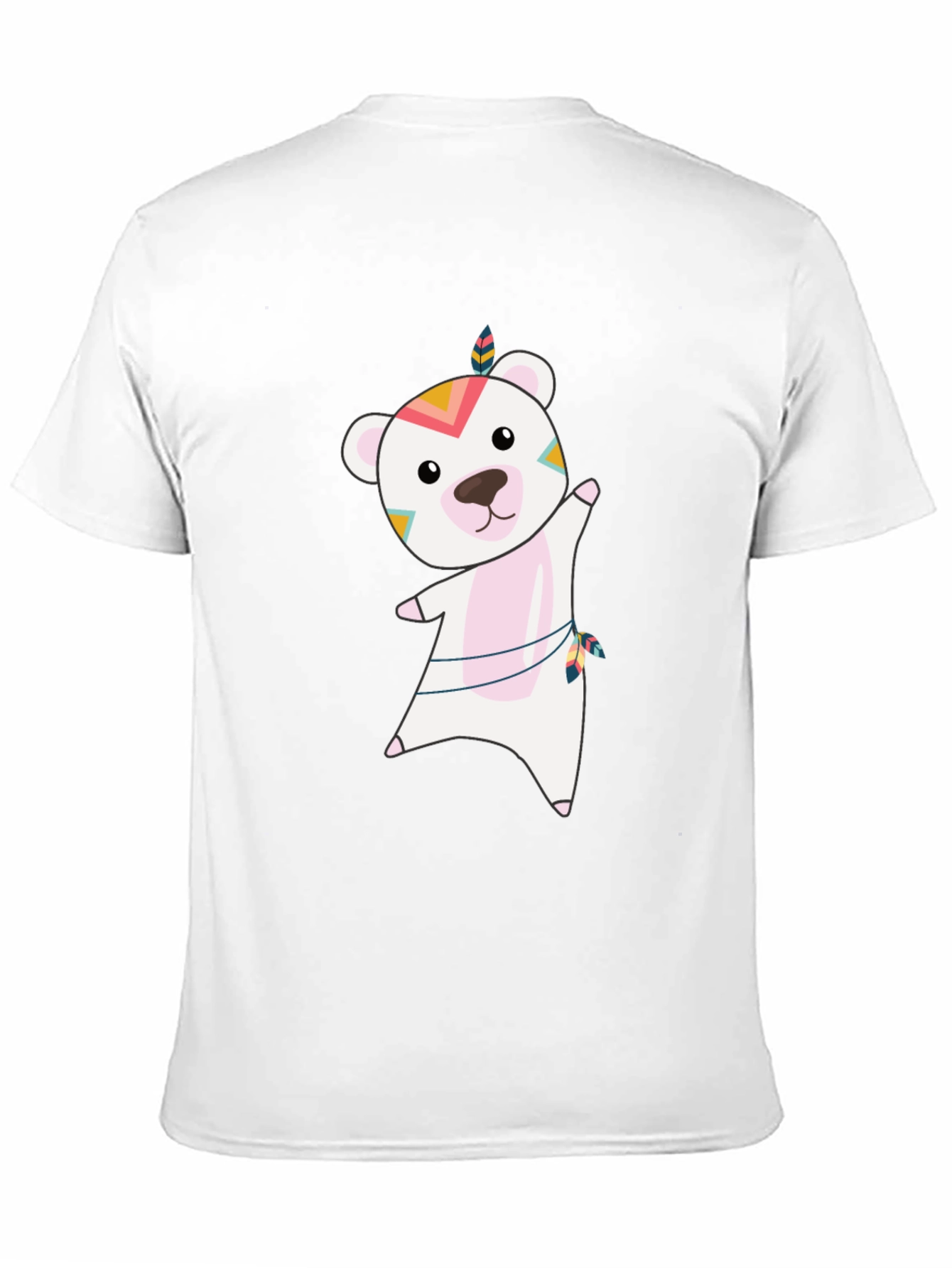 Bear Graphic Tee - Whimsical Mens Black T-Shirt