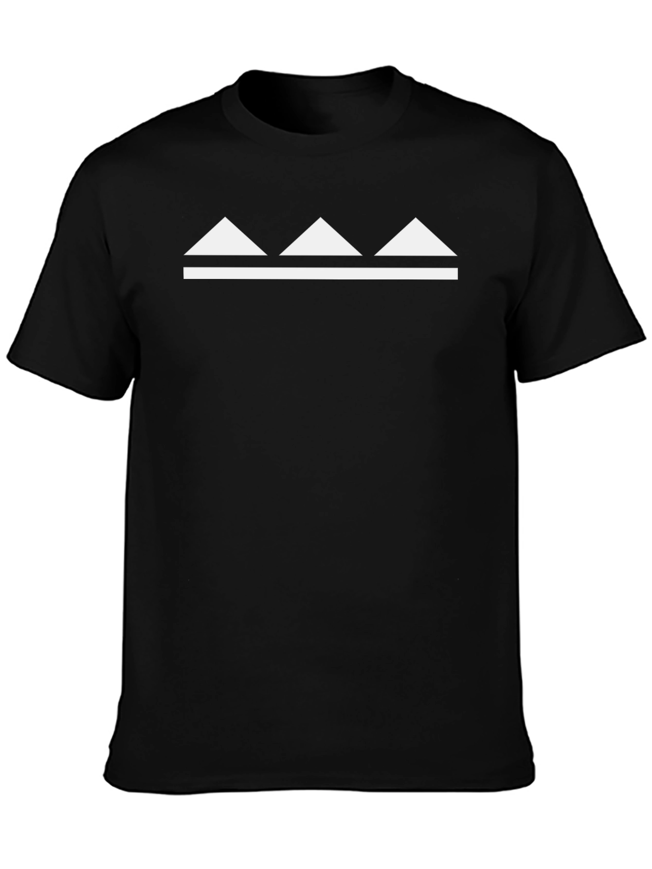 Geometric Mountain Graphic Tee - Black