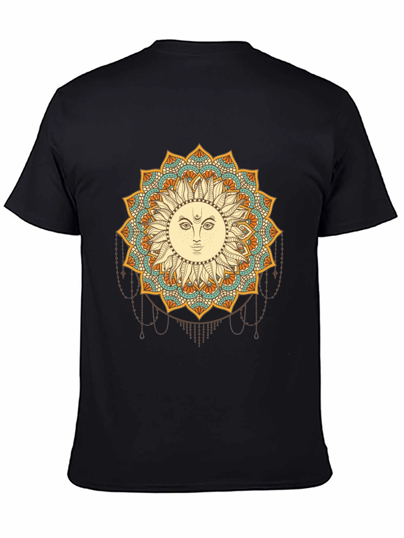 Sun Mandala Graphic Black T-Shirt