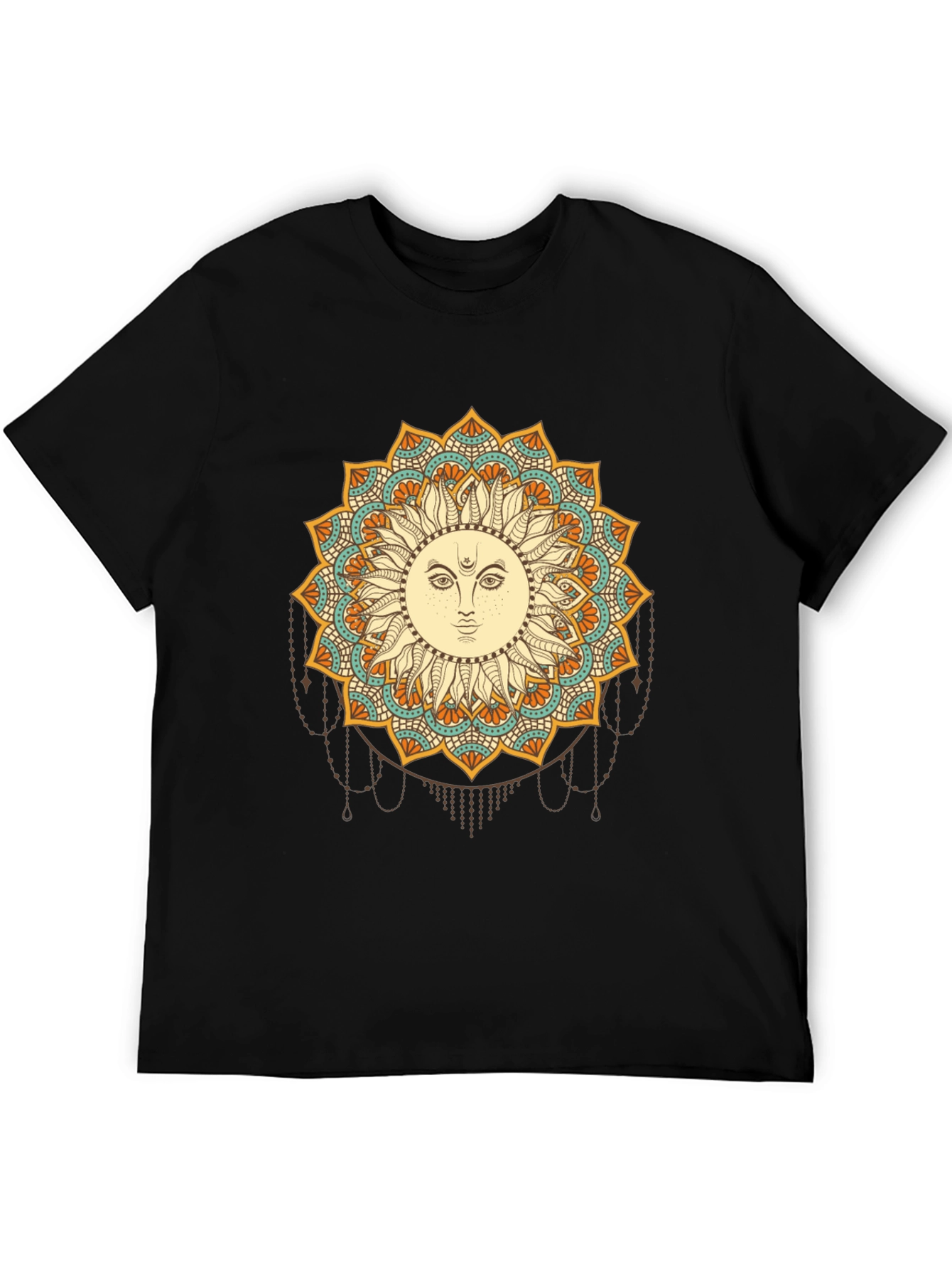 Sun Mandala Graphic Black T-Shirt