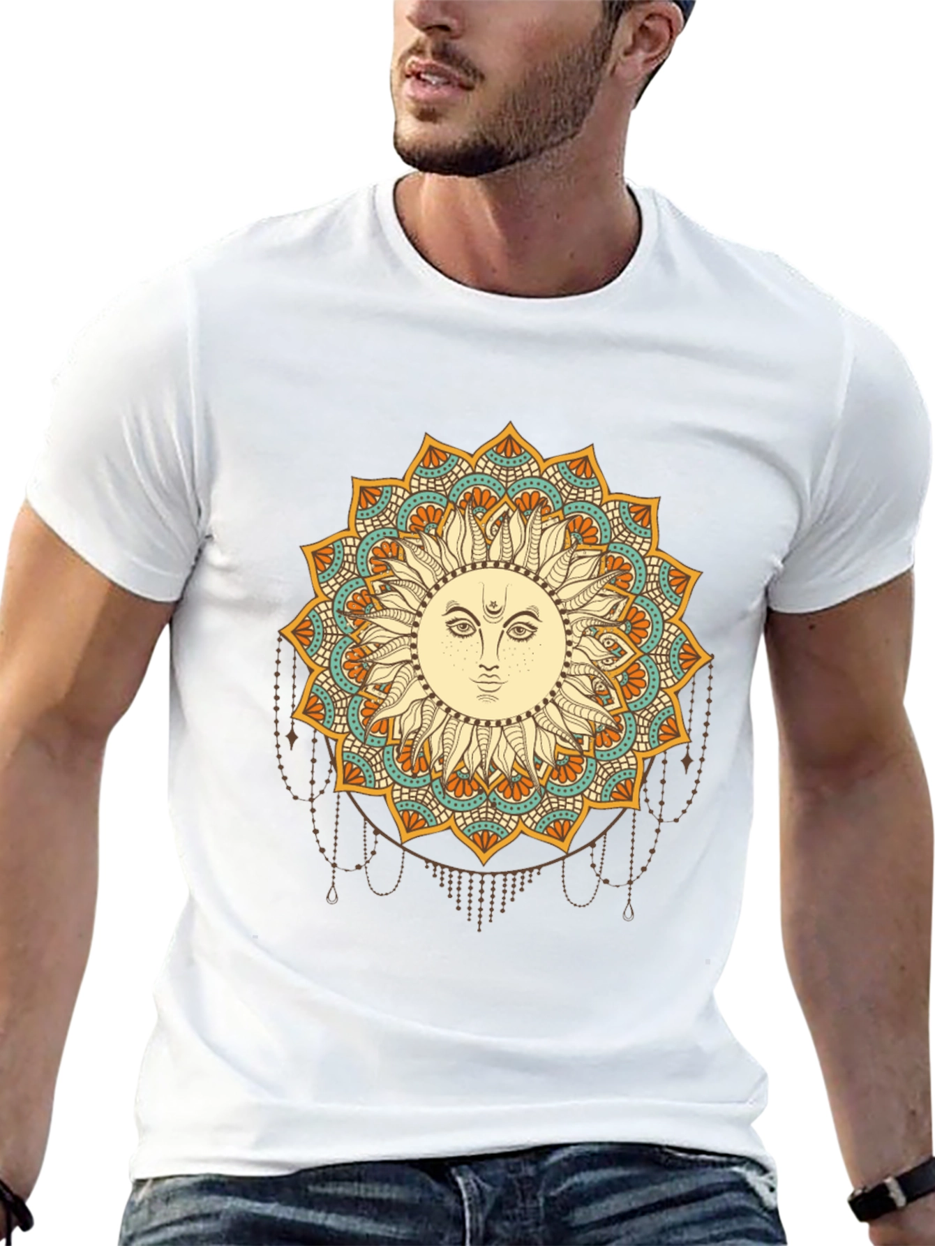 Sun Mandala Graphic Black T-Shirt