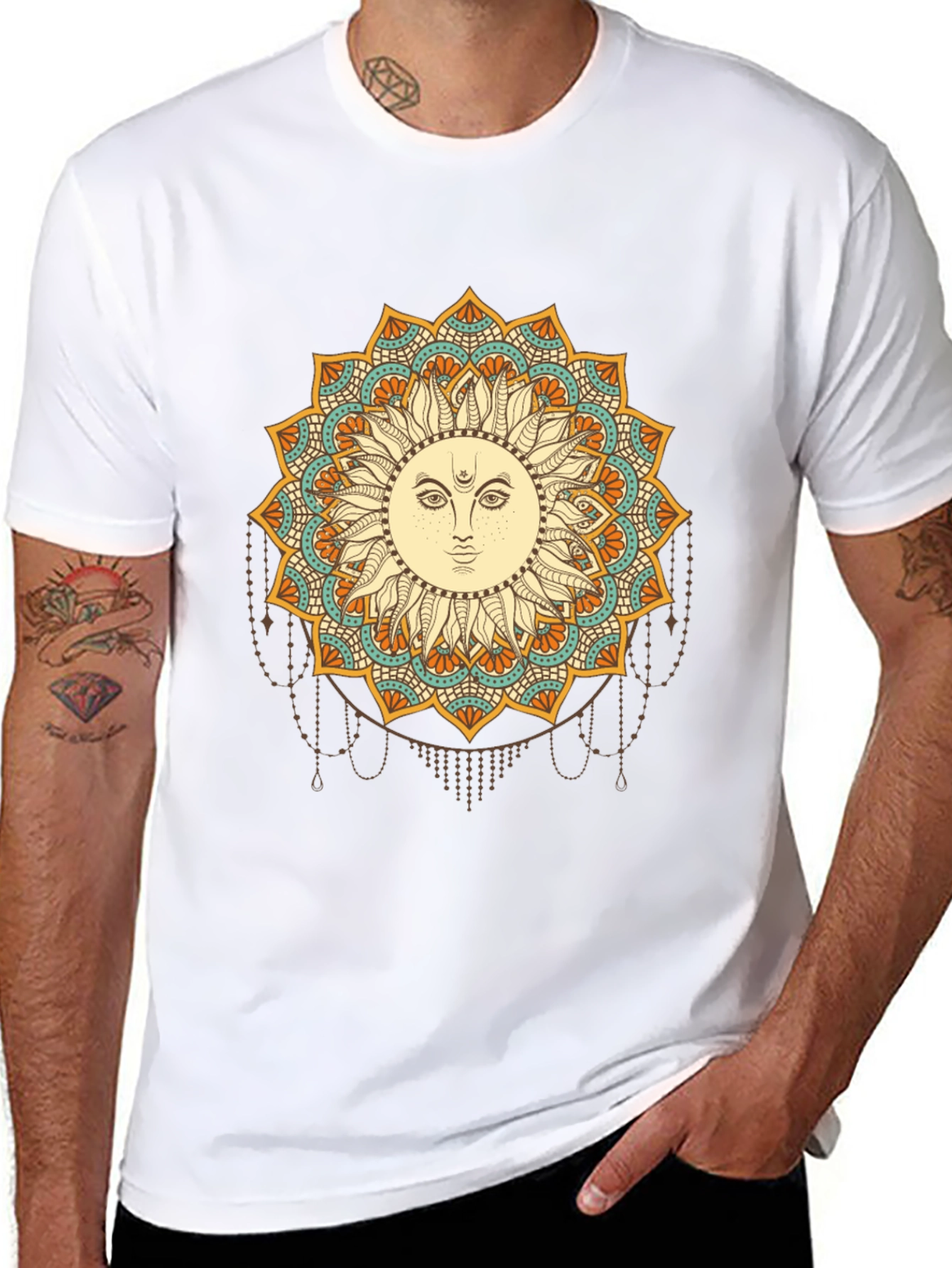 Sun Mandala Graphic Black T-Shirt