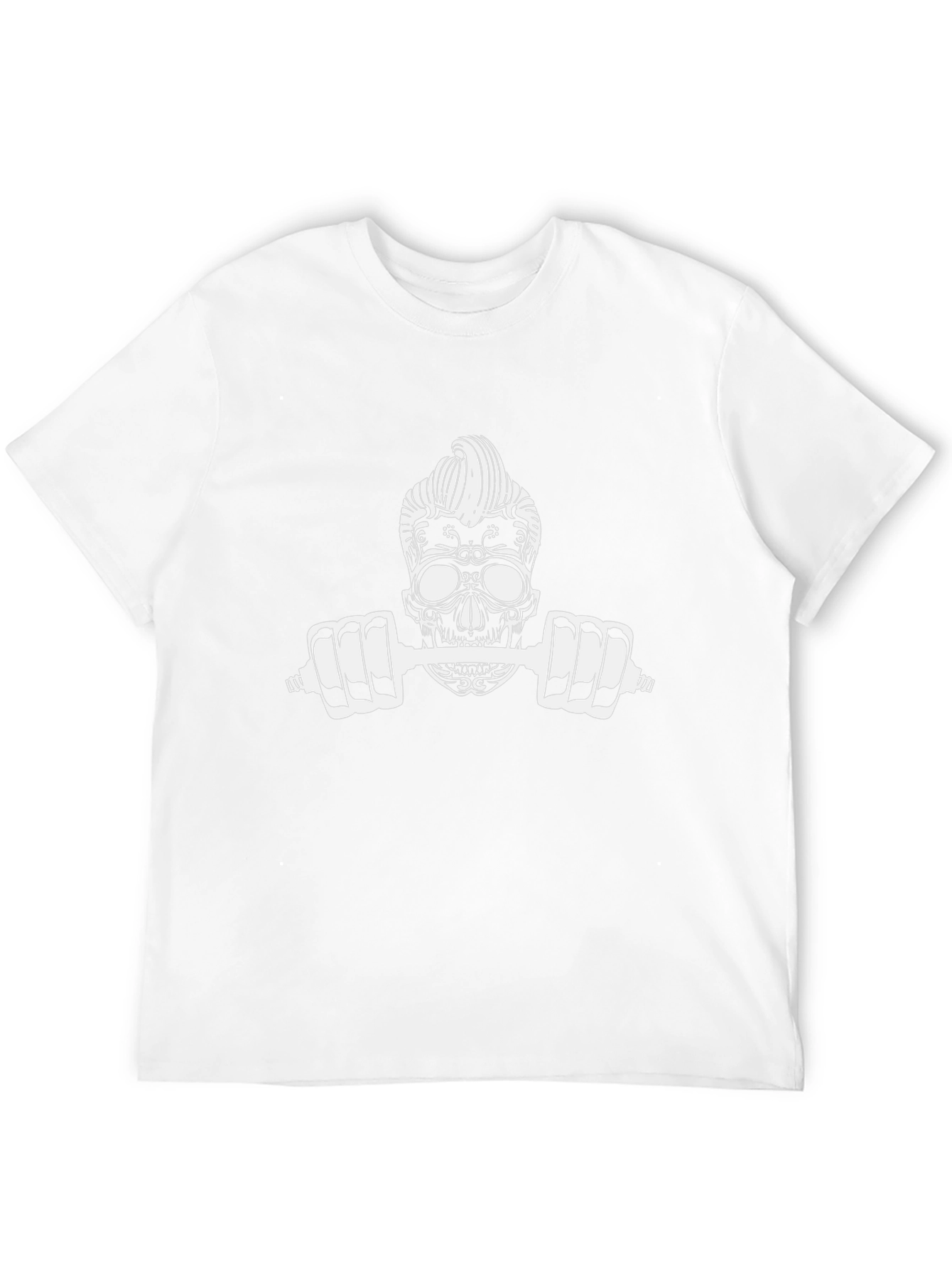Skull Dumbbell Graphic Tee - Black