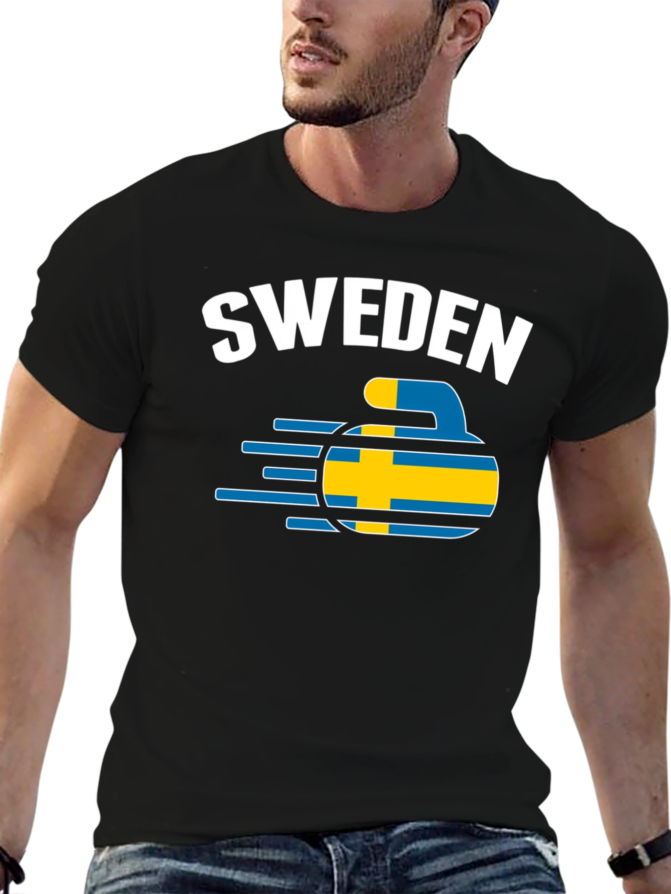 Sweden Curling T-Shirt - Country Pride Tee