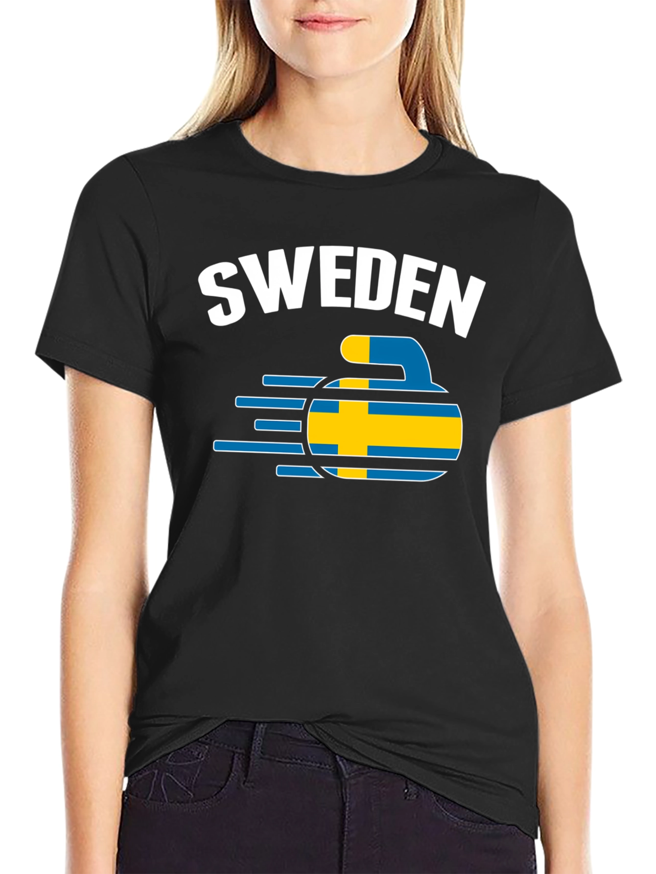 Sweden Curling T-Shirt - Country Pride Tee