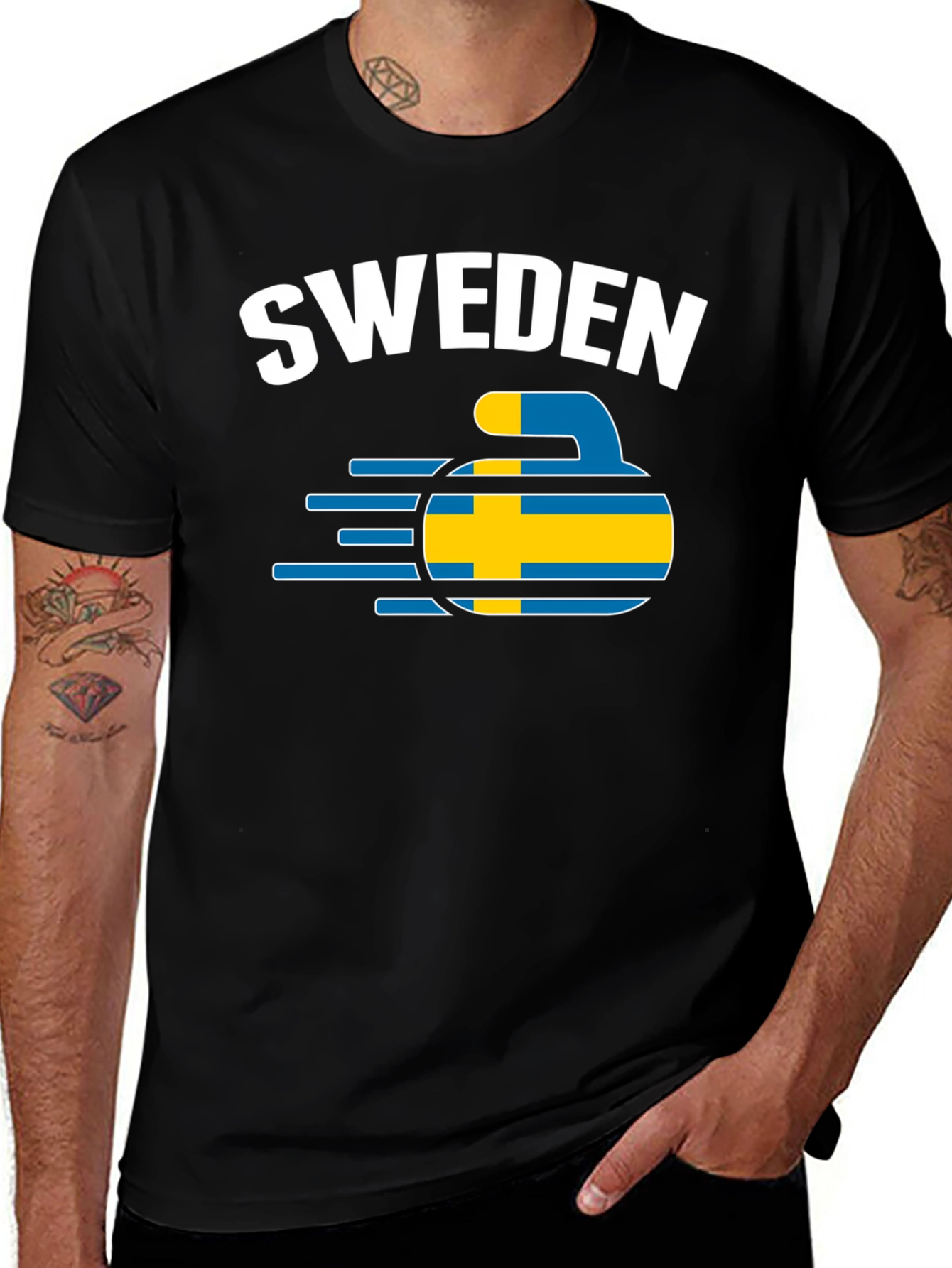 Sweden Curling T-Shirt - Country Pride Tee