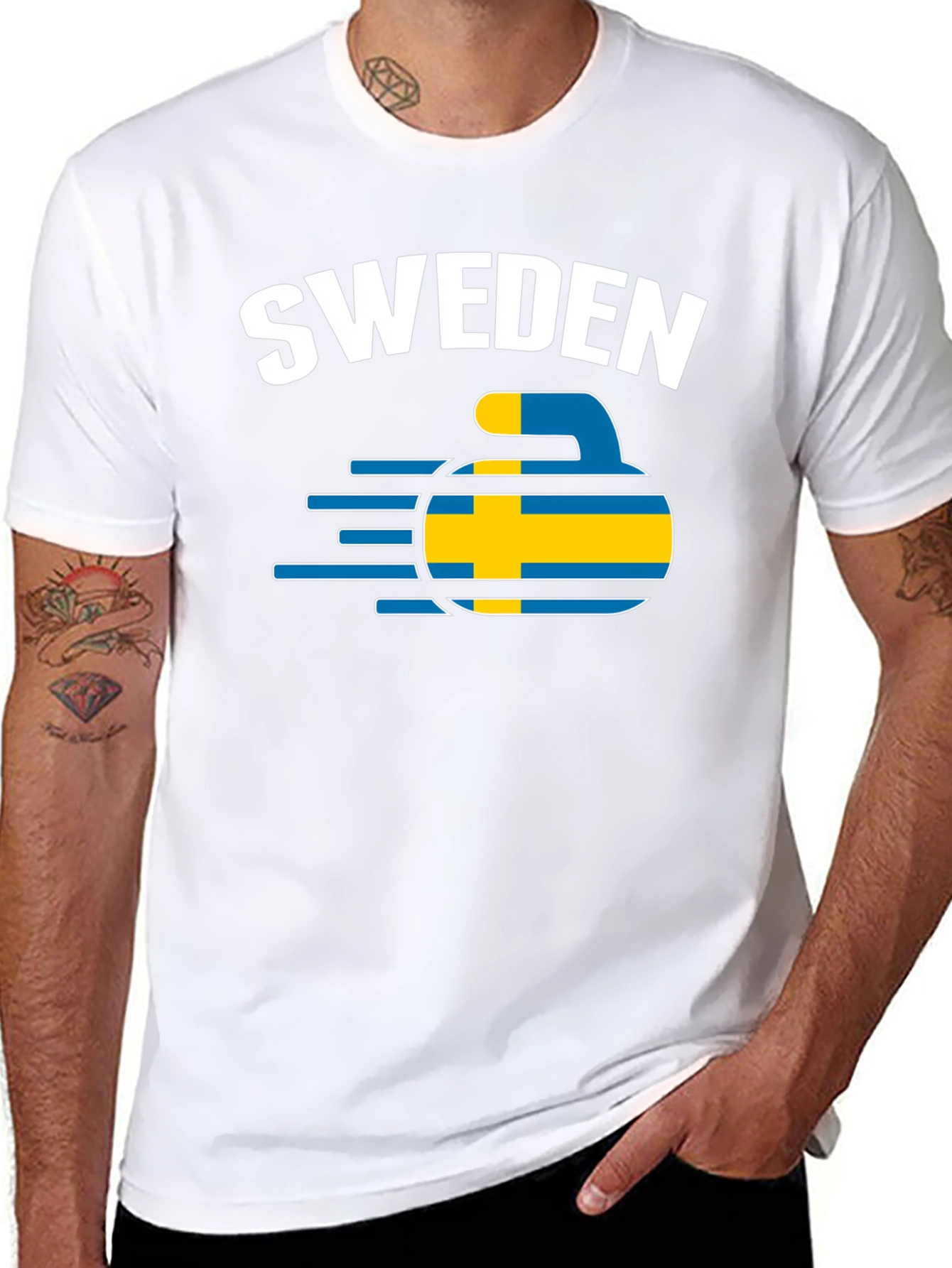 Sweden Curling T-Shirt - Country Pride Tee
