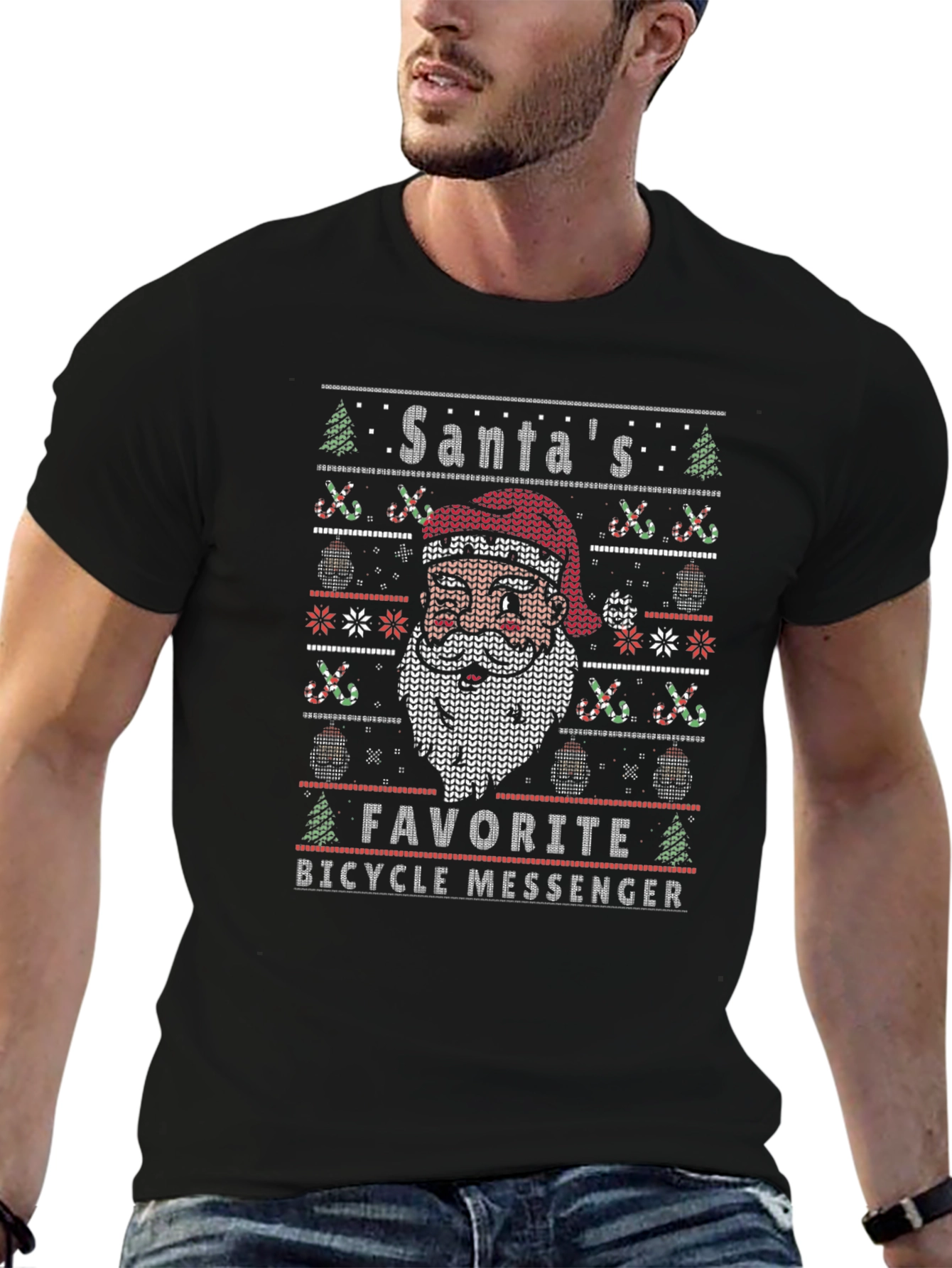 Santas Favorite Bicycle Messenger T-Shirt