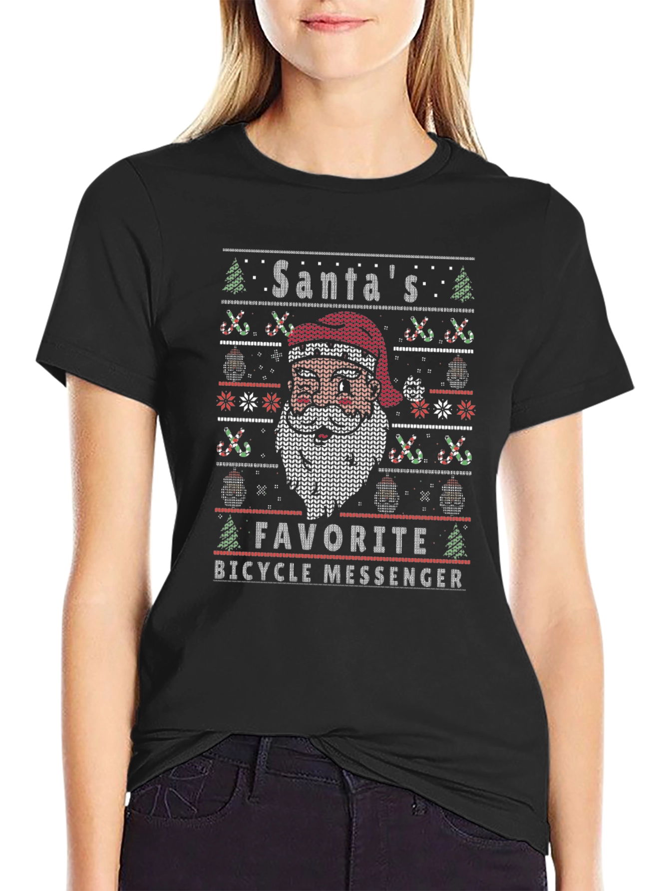 Santas Favorite Bicycle Messenger T-Shirt