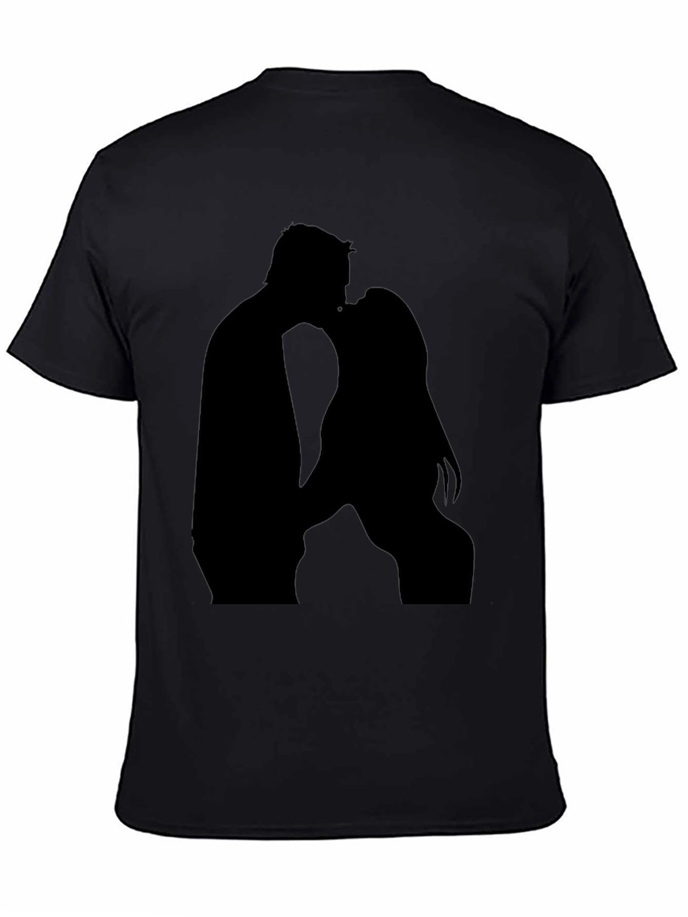 Romantic Silhouette Couple Black T-Shirt