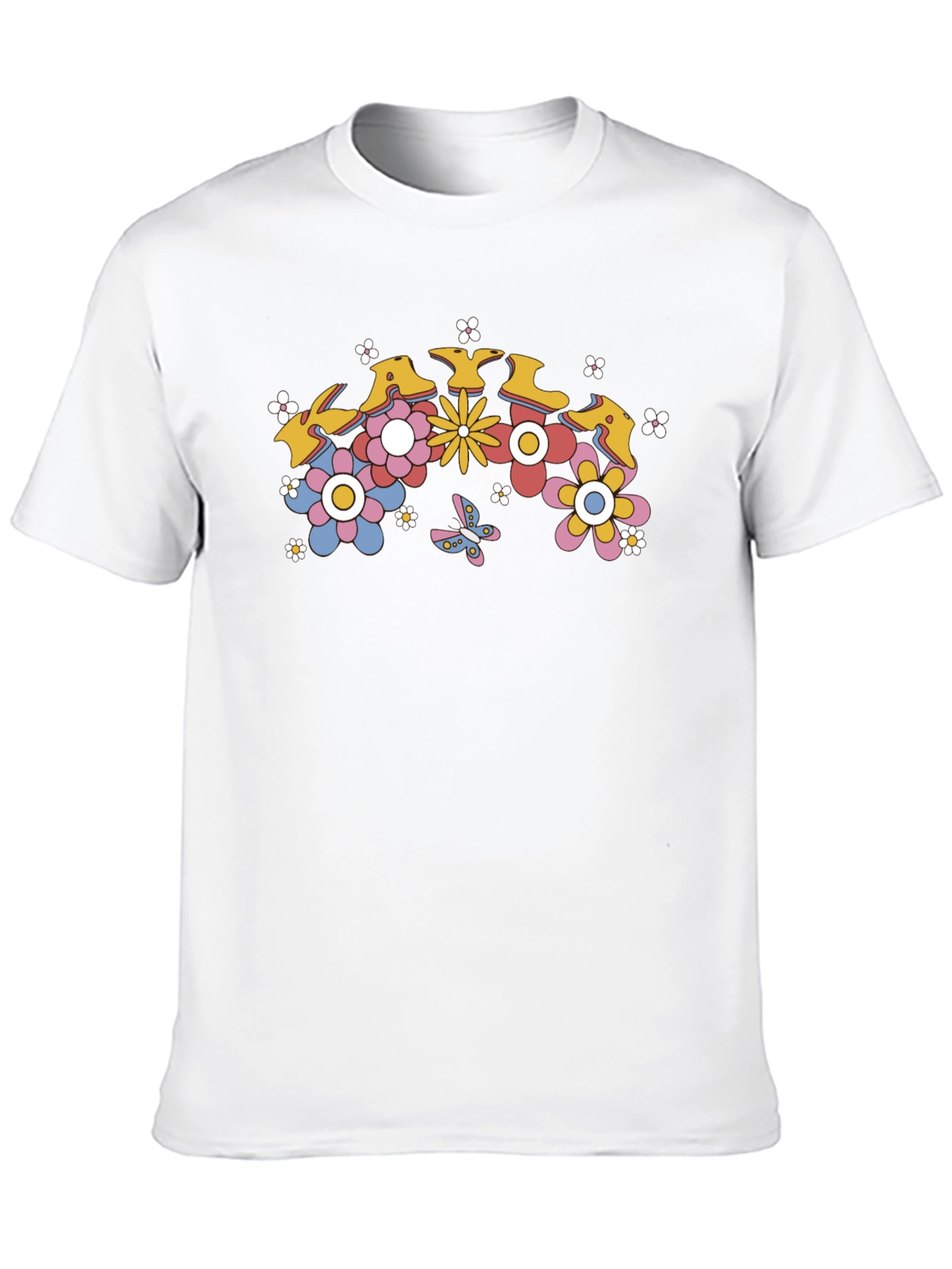 Retro Floral Graphic T-Shirt - Black Cotton Tee