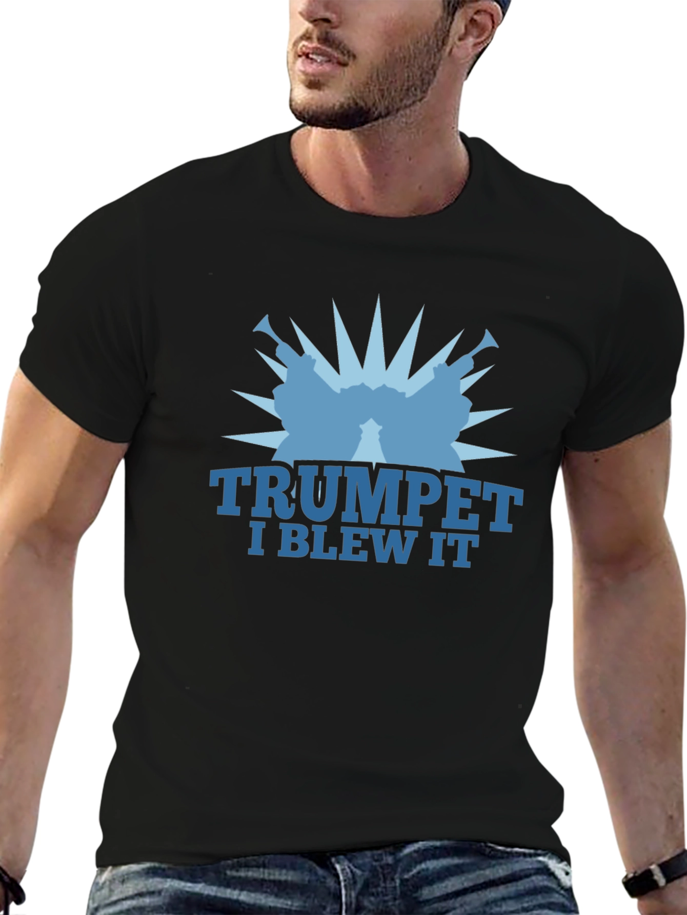Trumpet I Blew It Graphic Tee - Black