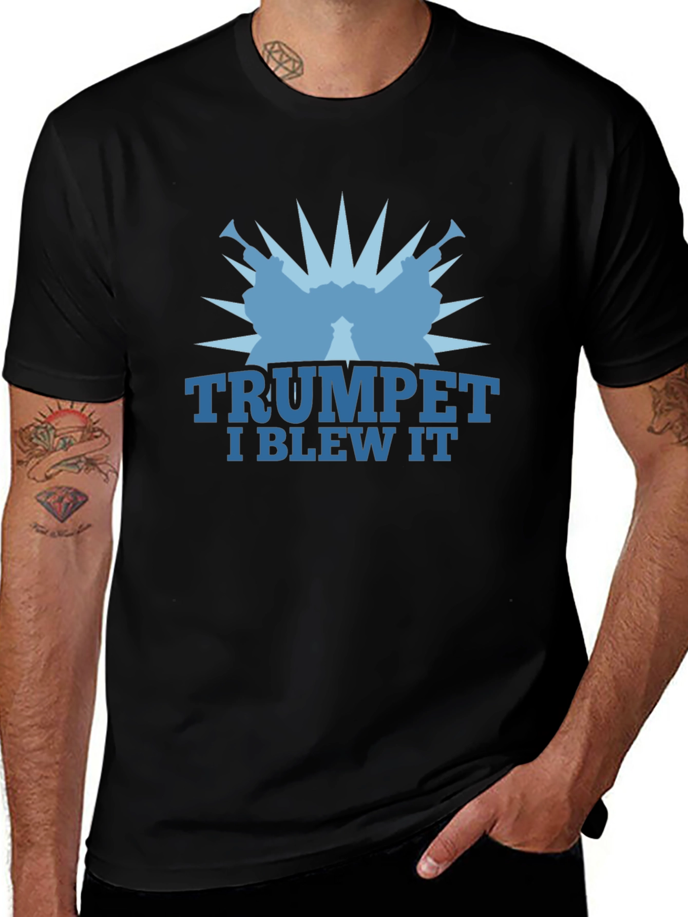 Trumpet I Blew It Graphic Tee - Black