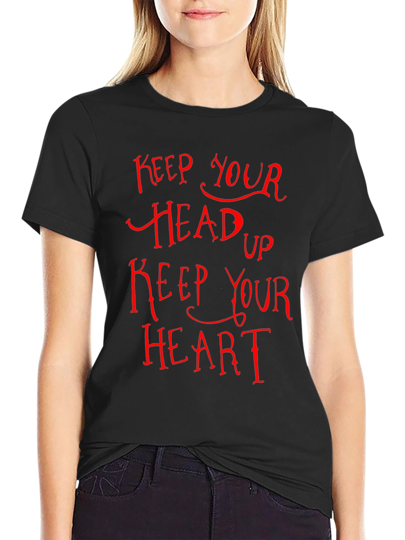 Keep Your Head Up Graphic Tee - Black