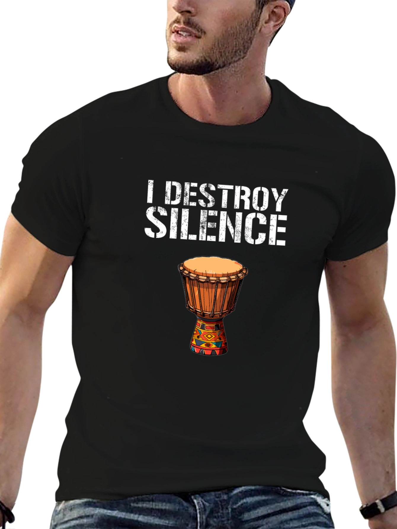 I Destroy Silence Djembe Drum Graphic Tee