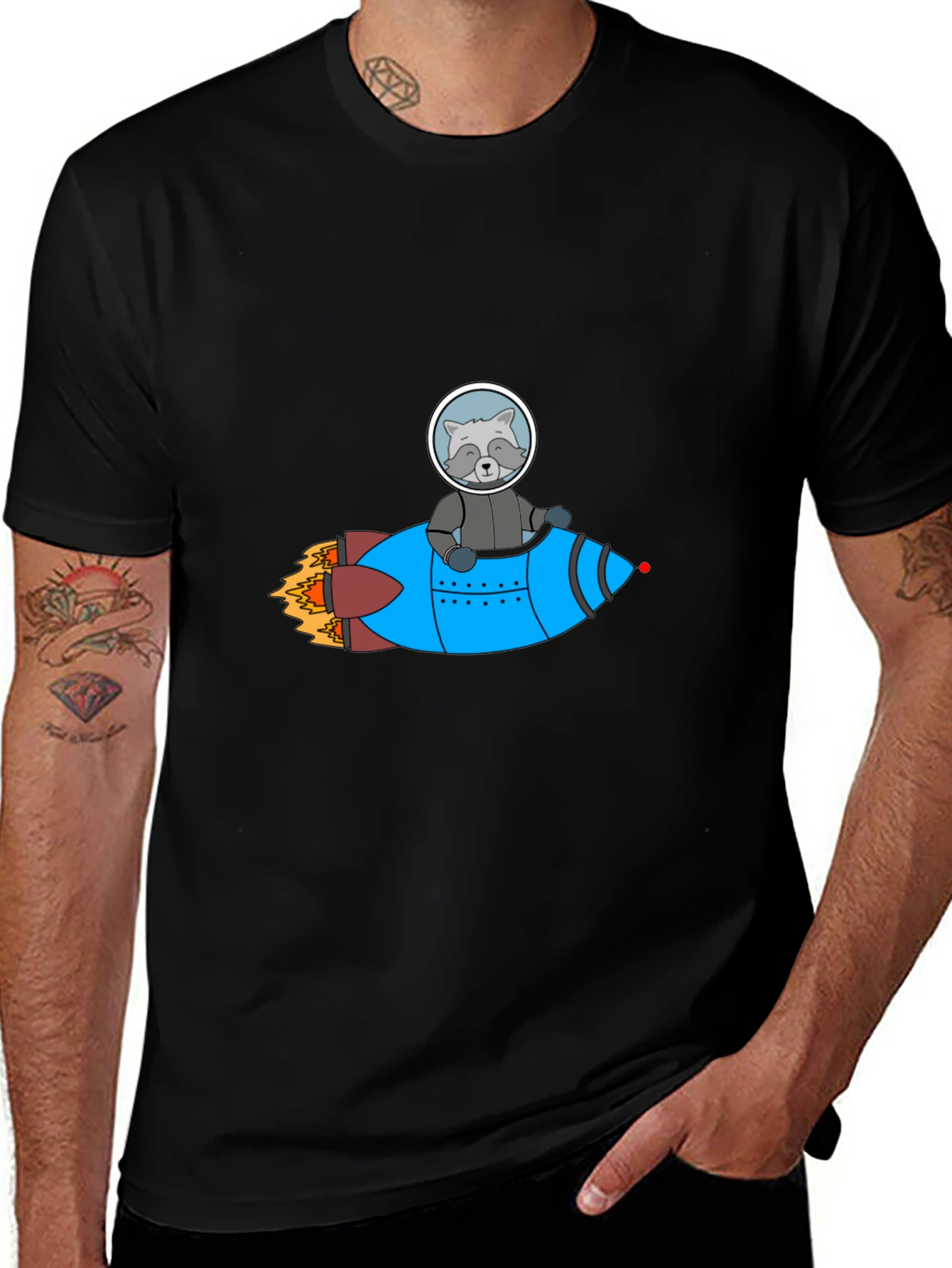 Rocket Raccoon Graphic Tee - Black