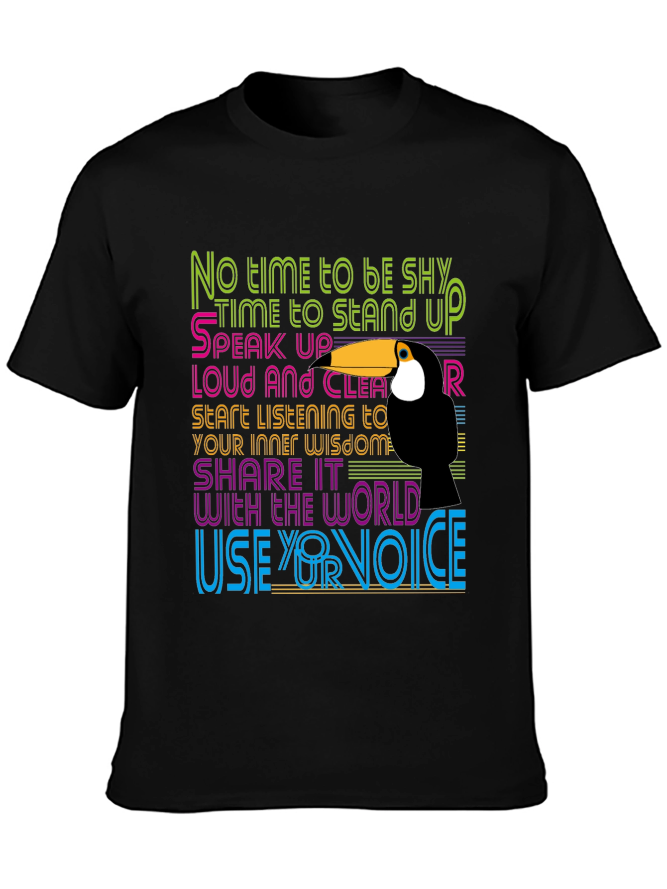 Empowering Toucan Graphic T-Shirt - Use Your Voice