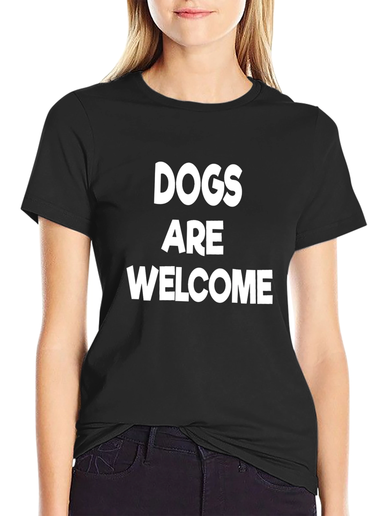 Dogs Are Welcome Graphic Tee - Black Unisex Shirt