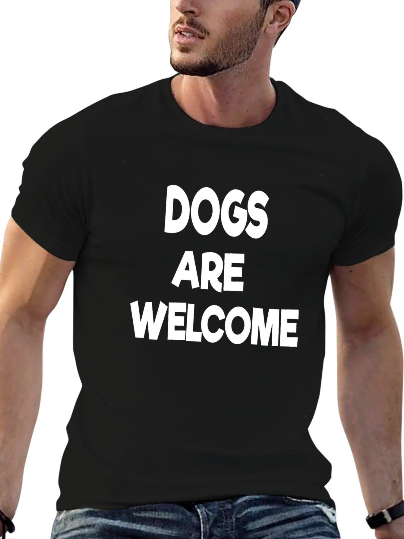Dogs Are Welcome Graphic Tee - Black Unisex Shirt