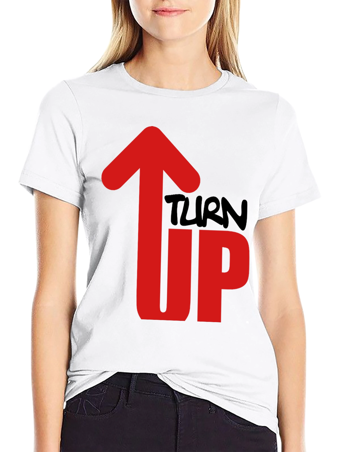 Turn Up Graphic Tee - Mens Black Cotton T-Shirt