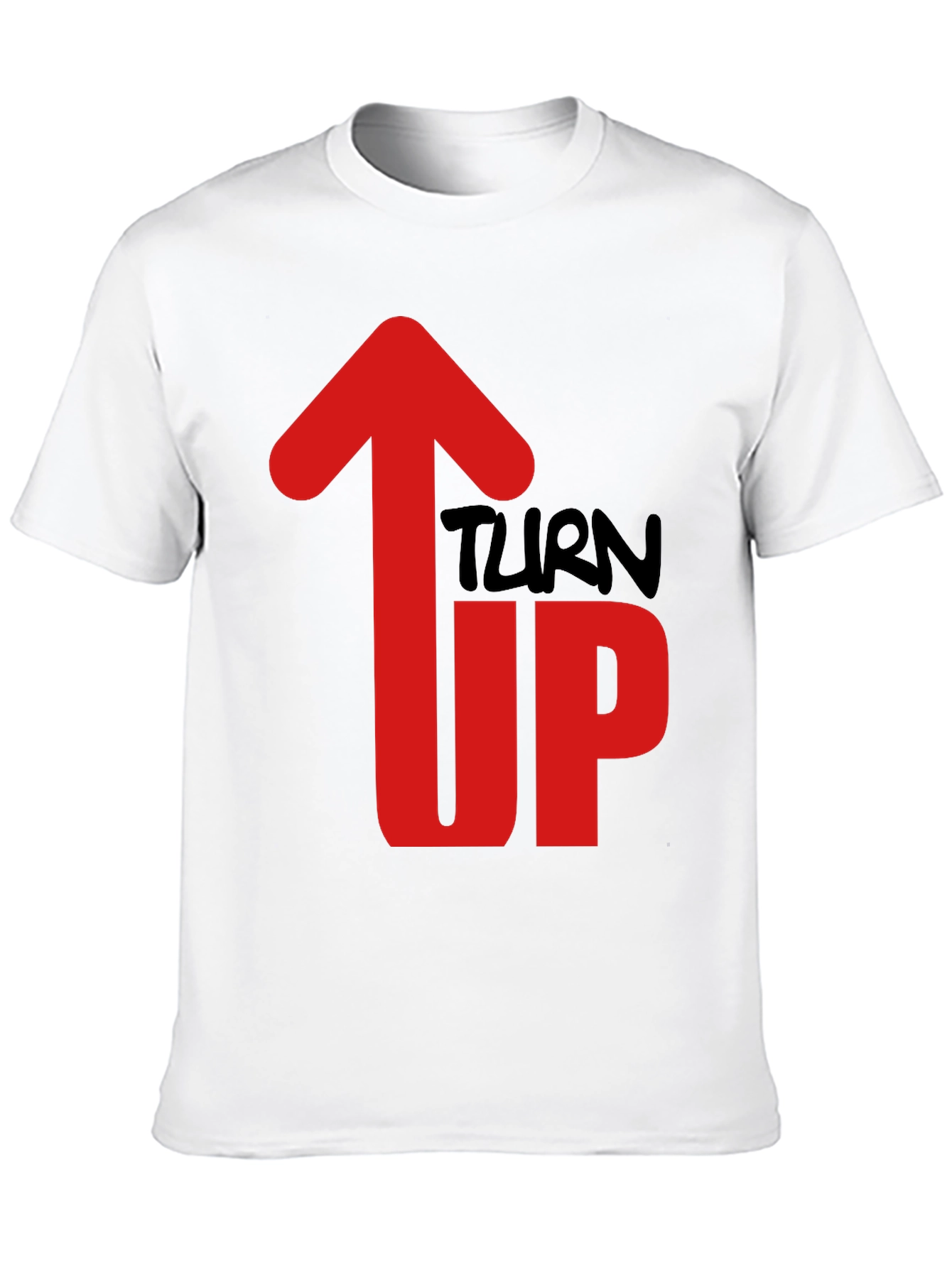 Turn Up Graphic Tee - Mens Black Cotton T-Shirt