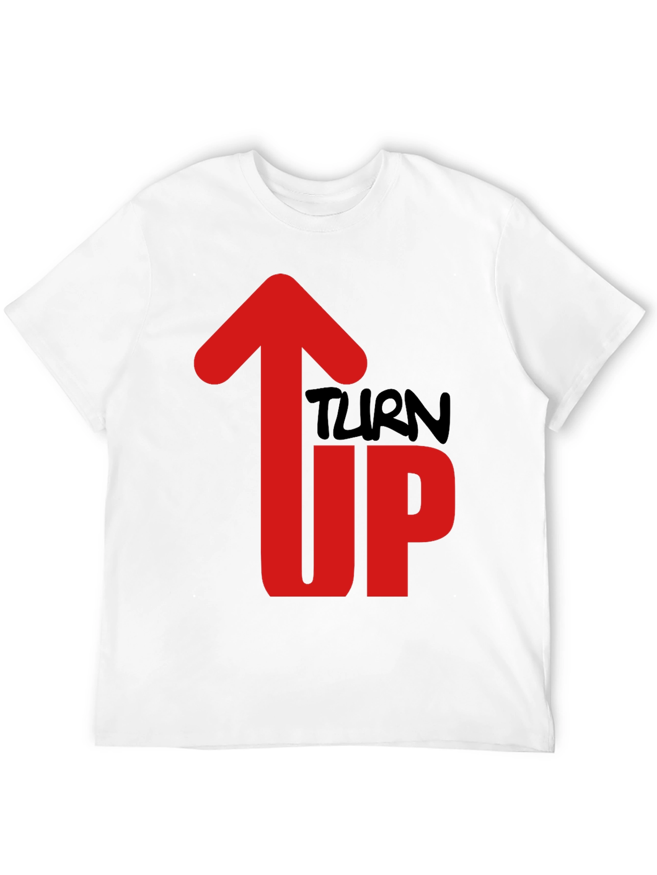 Turn Up Graphic Tee - Mens Black Cotton T-Shirt
