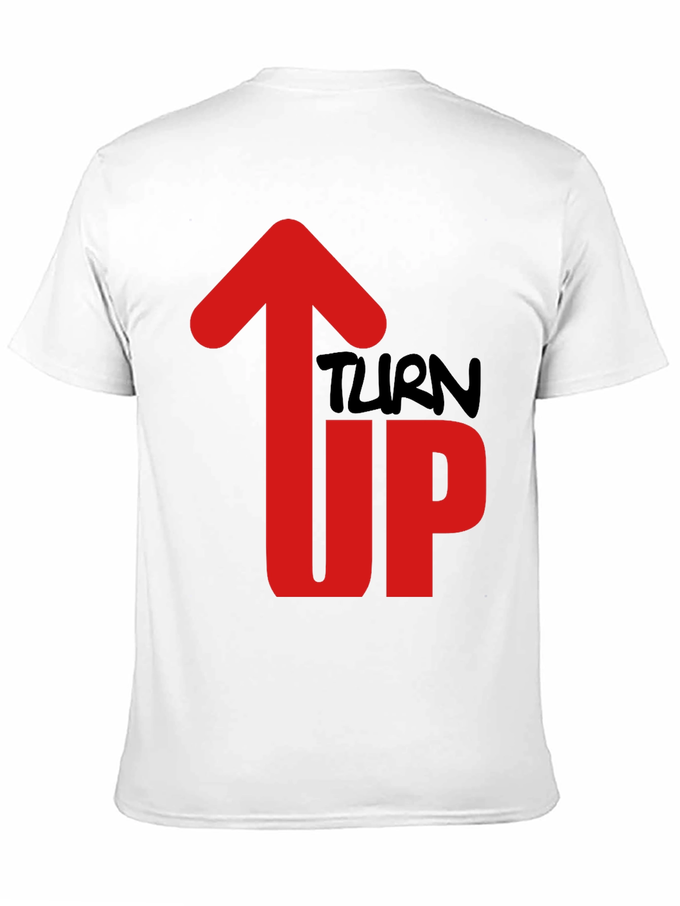 Turn Up Graphic Tee - Mens Black Cotton T-Shirt
