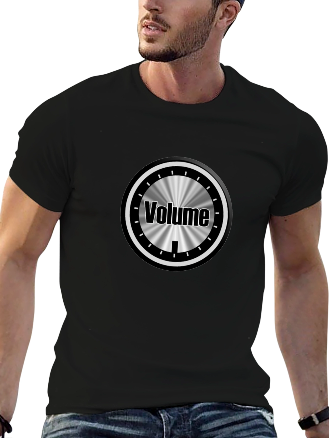 Volume Knob Graphic Tee - Black Cotton T-Shirt