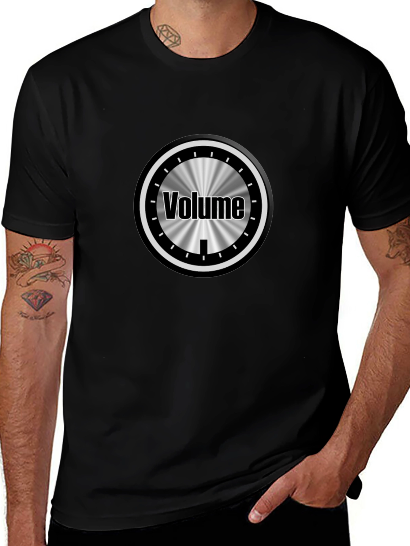 Volume Knob Graphic Tee - Black Cotton T-Shirt