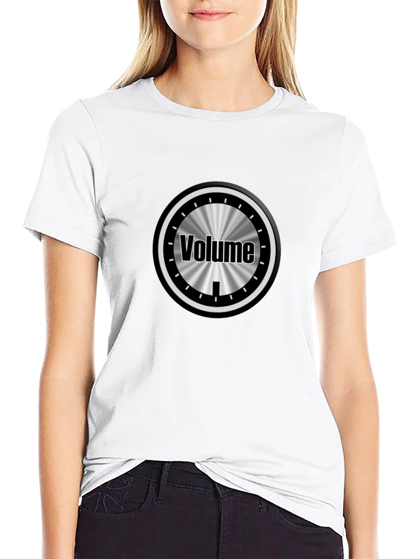 Volume Knob Graphic Tee - Black Cotton T-Shirt