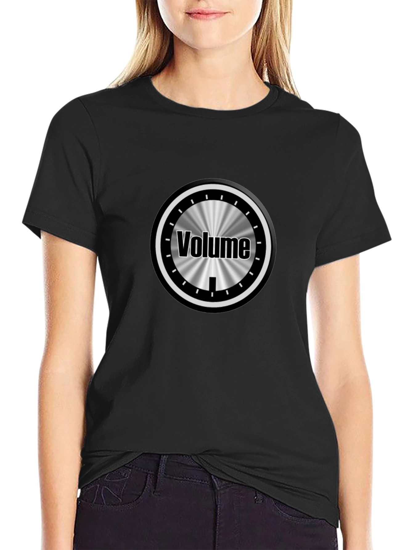 Volume Knob Graphic Tee - Black Cotton T-Shirt