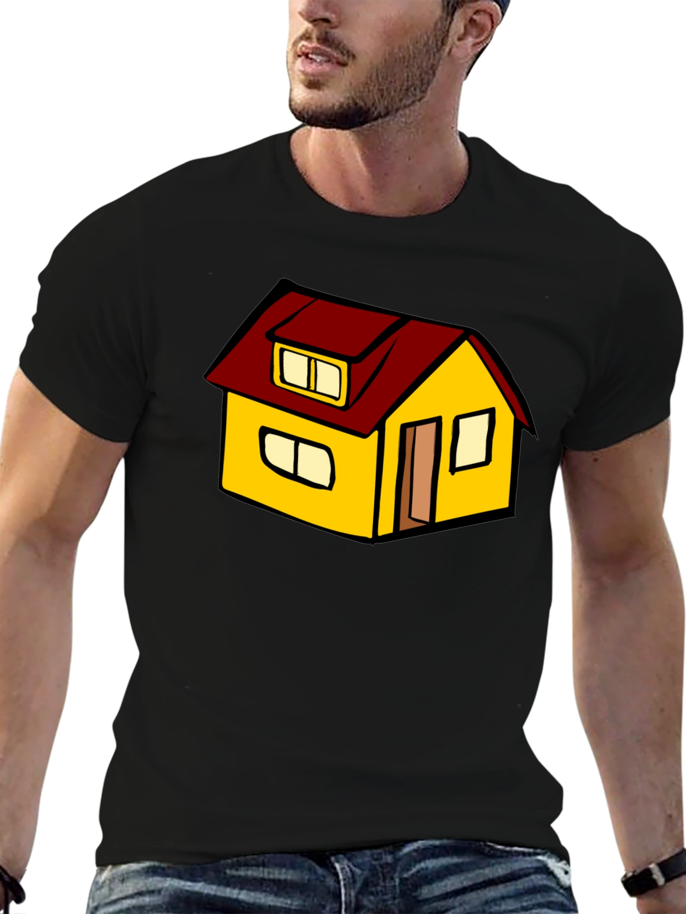 Cute Cartoon House Graphic T-Shirt