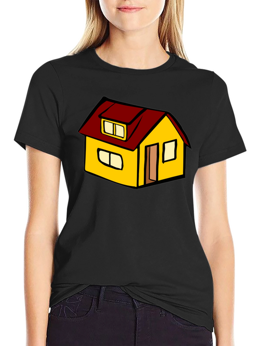 Cute Cartoon House Graphic T-Shirt