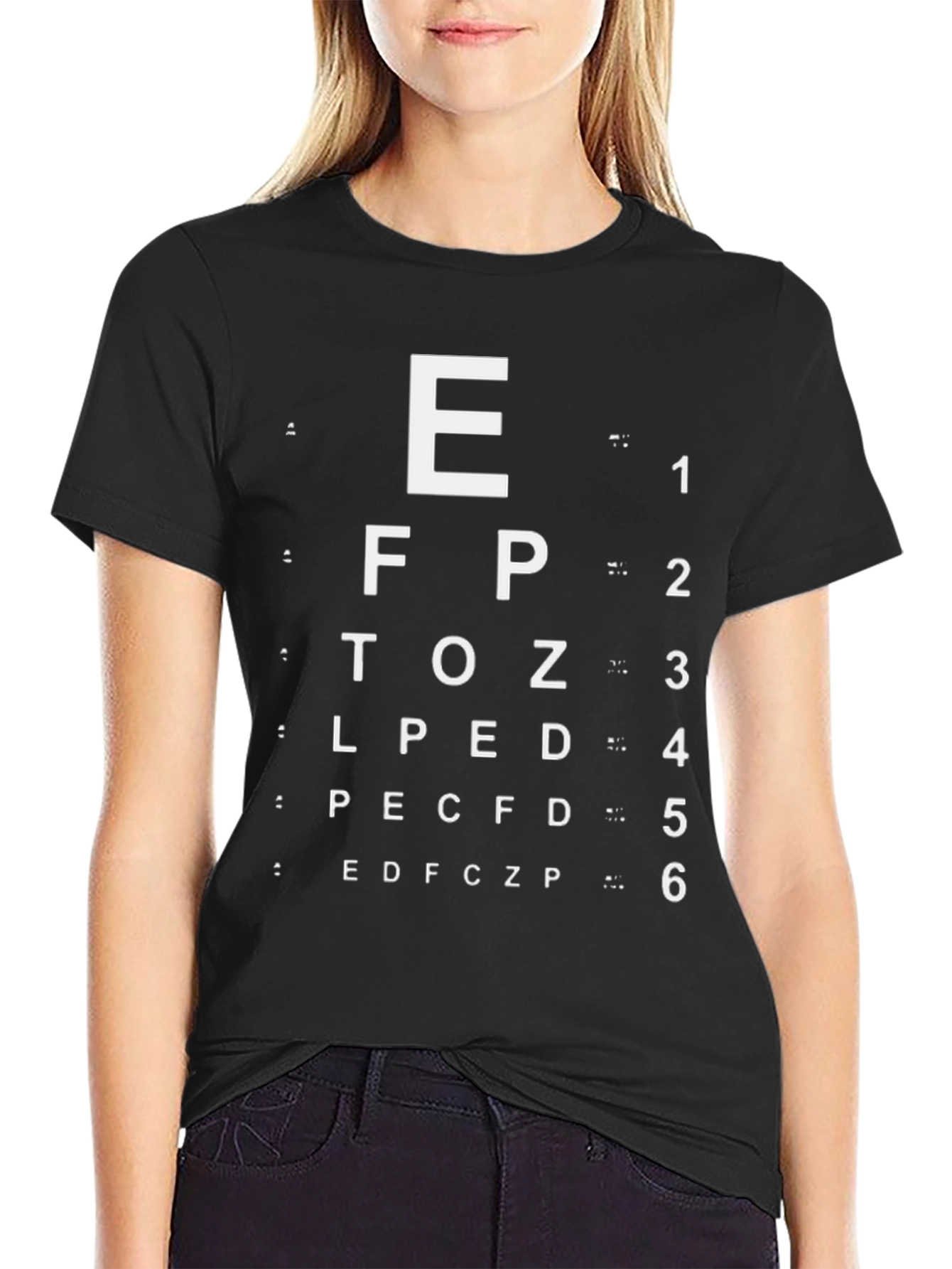 Eye Chart Graphic Tee - Vision Test Novelty Shirt