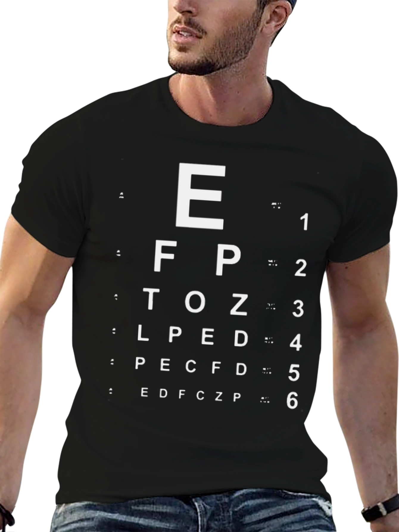 Eye Chart Graphic Tee - Vision Test Novelty Shirt
