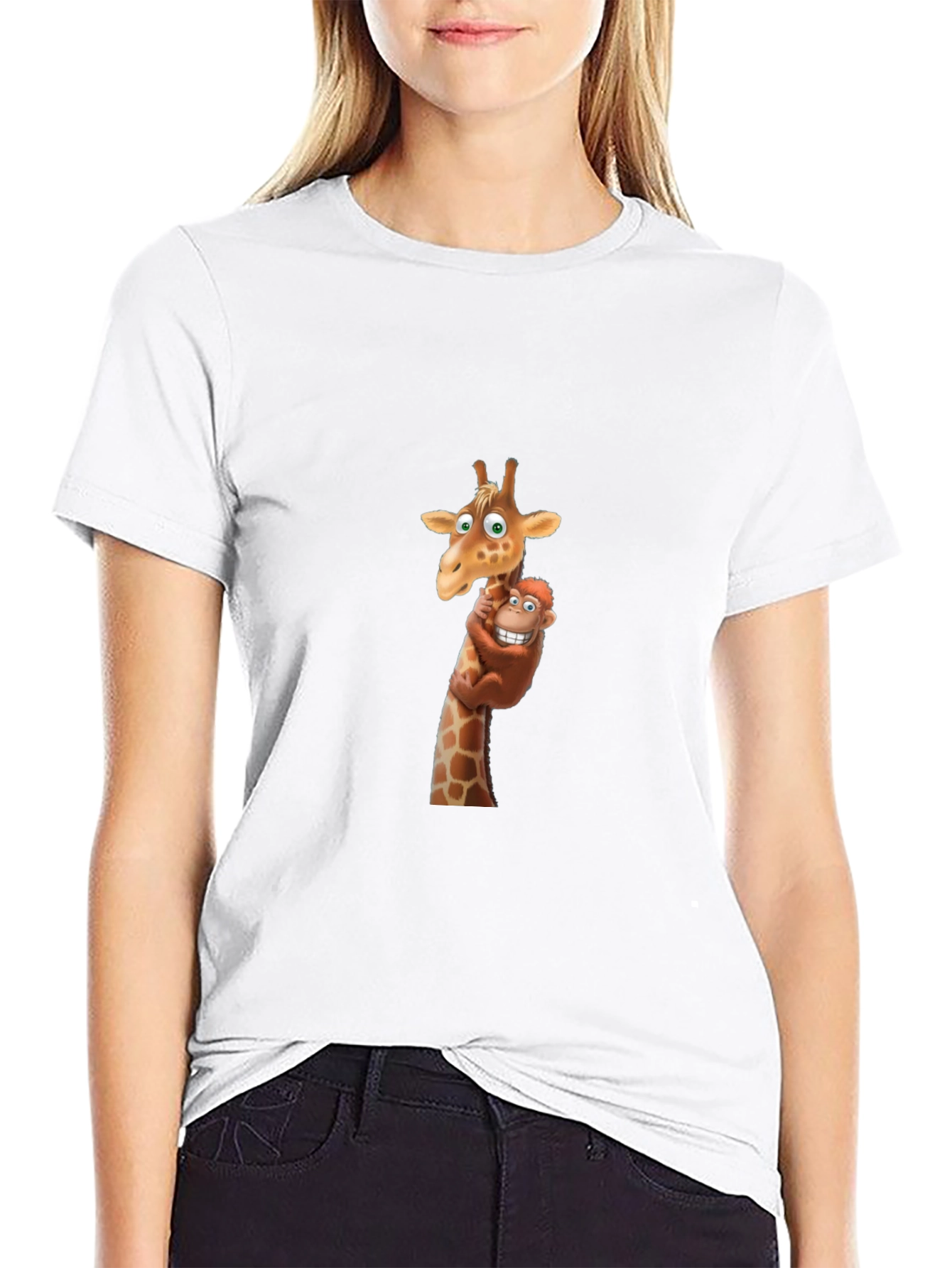 Novelty Cartoon Giraffe T-Shirt