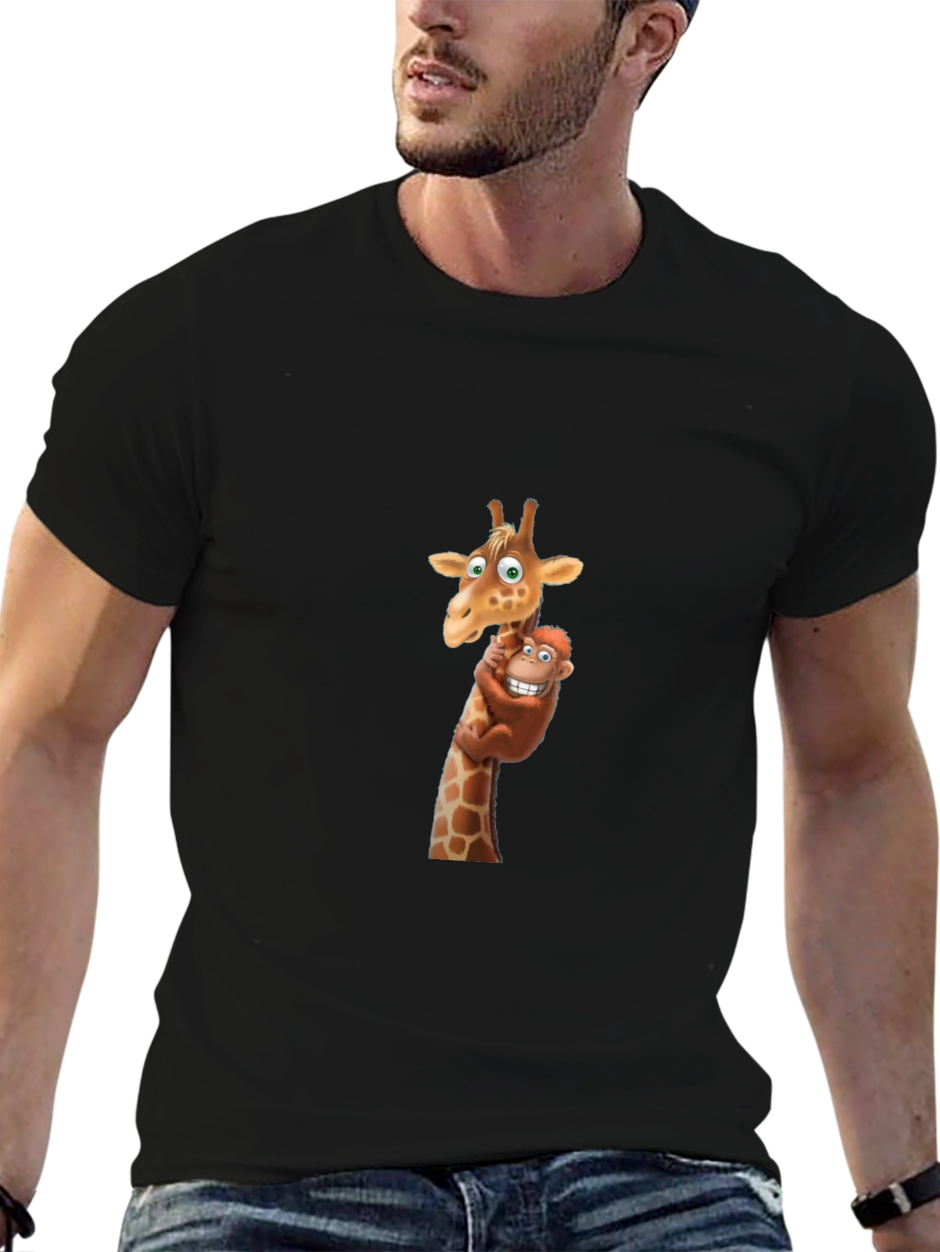 Novelty Cartoon Giraffe T-Shirt