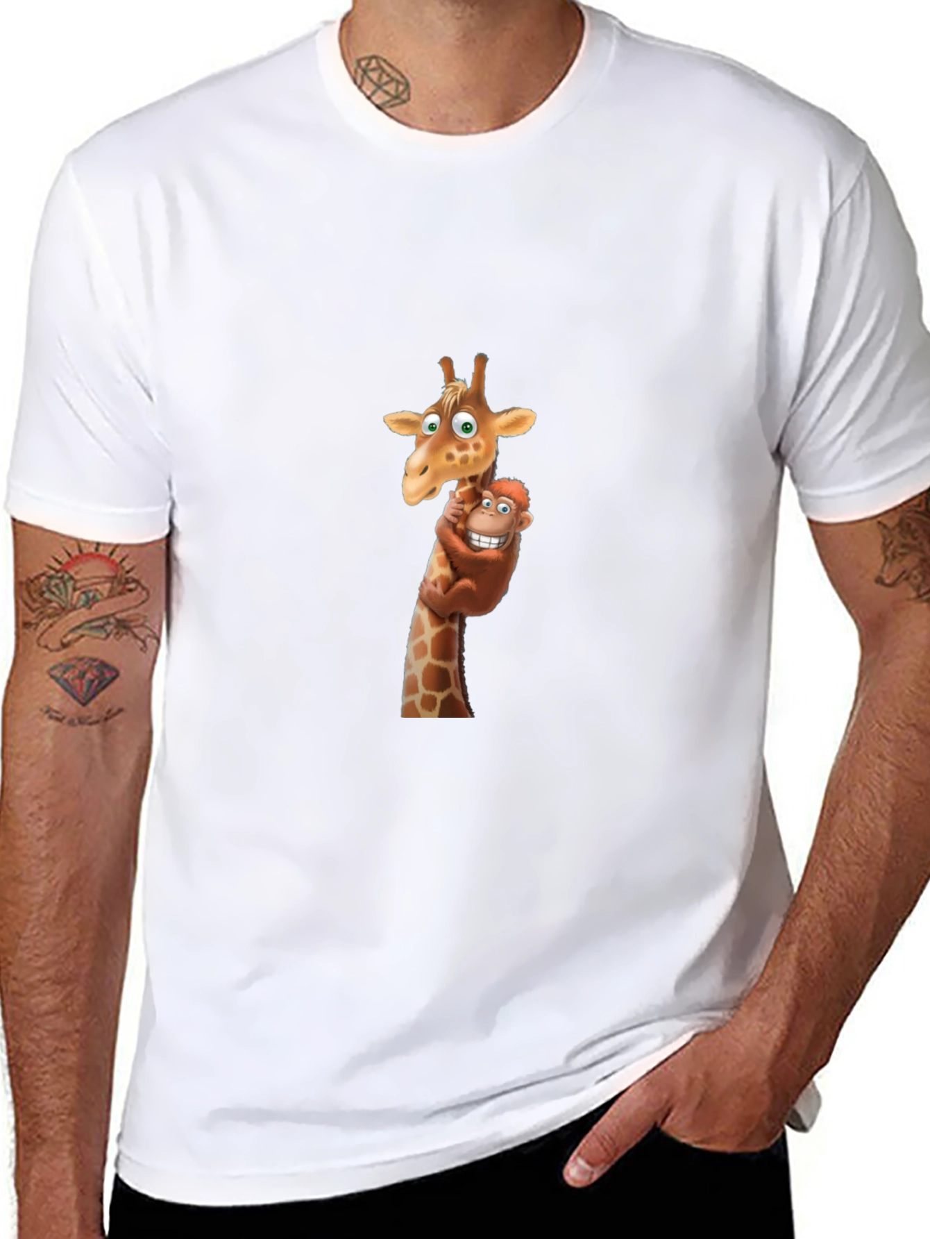 Novelty Cartoon Giraffe T-Shirt