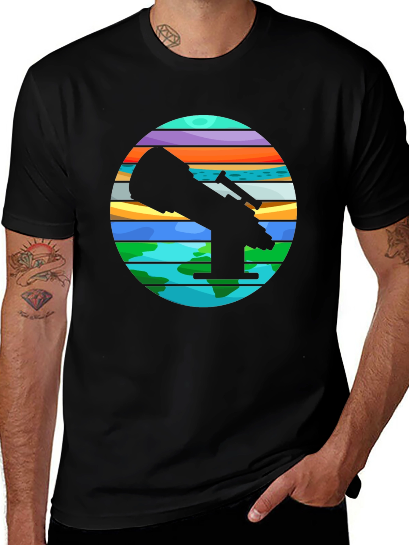 Telescope Graphic Tee - Explore the Universe!