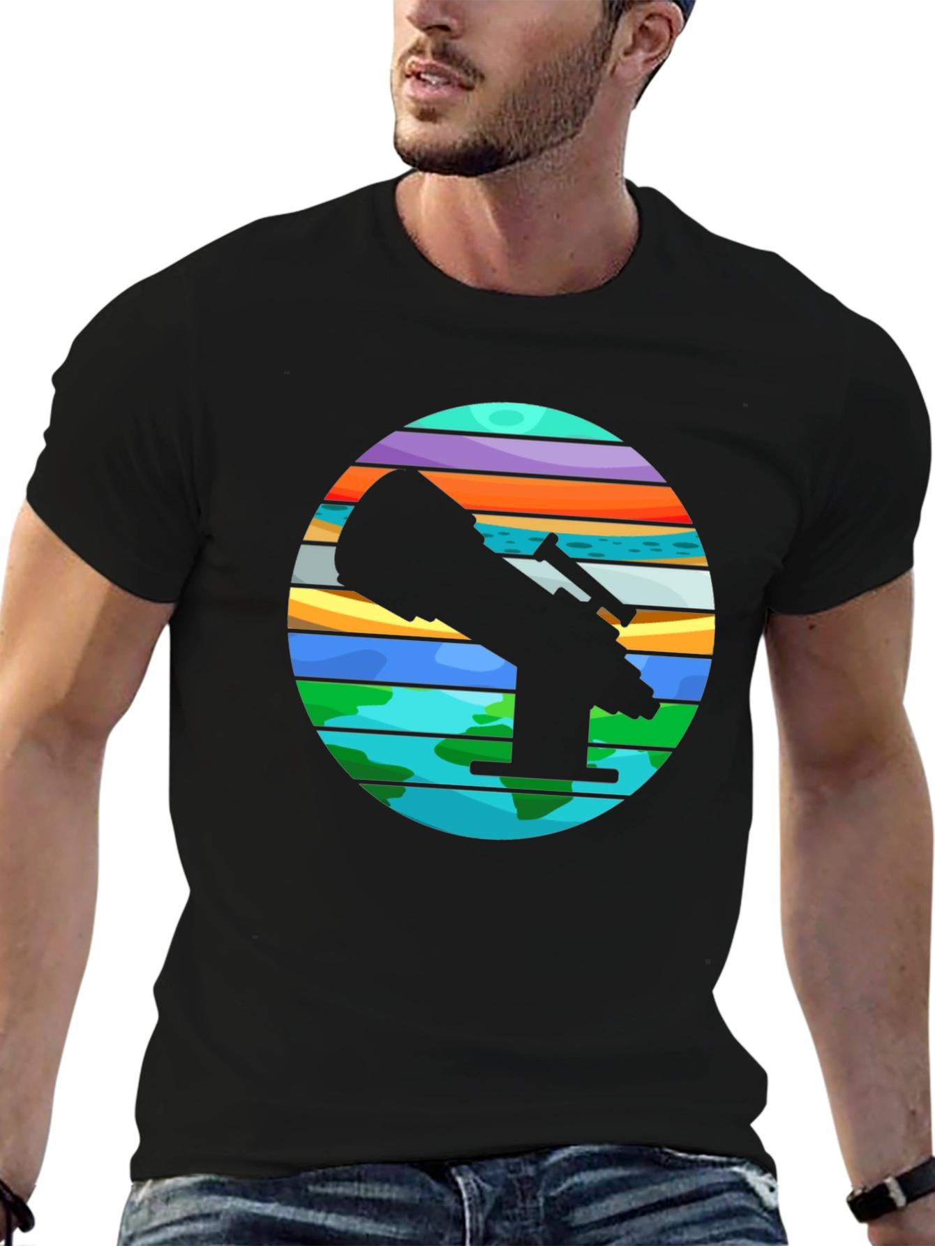Telescope Graphic Tee - Explore the Universe!