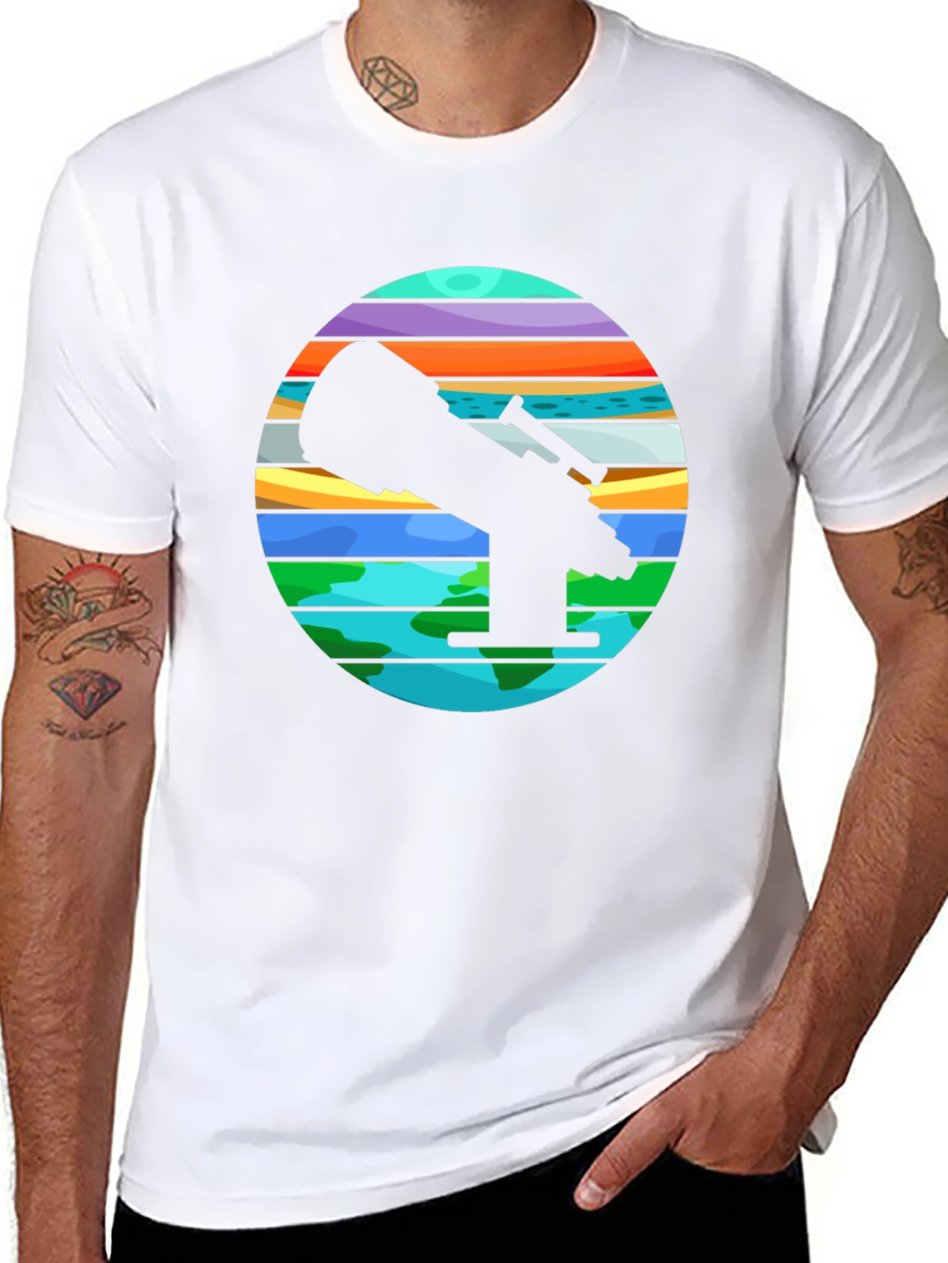 Telescope Graphic Tee - Explore the Universe!